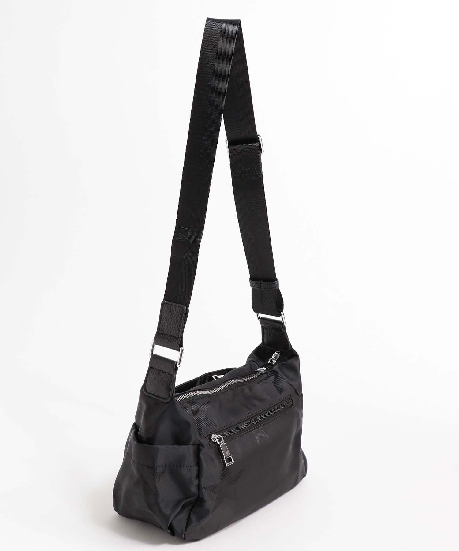 牛革×ブラックスターナイロンミニショルダー