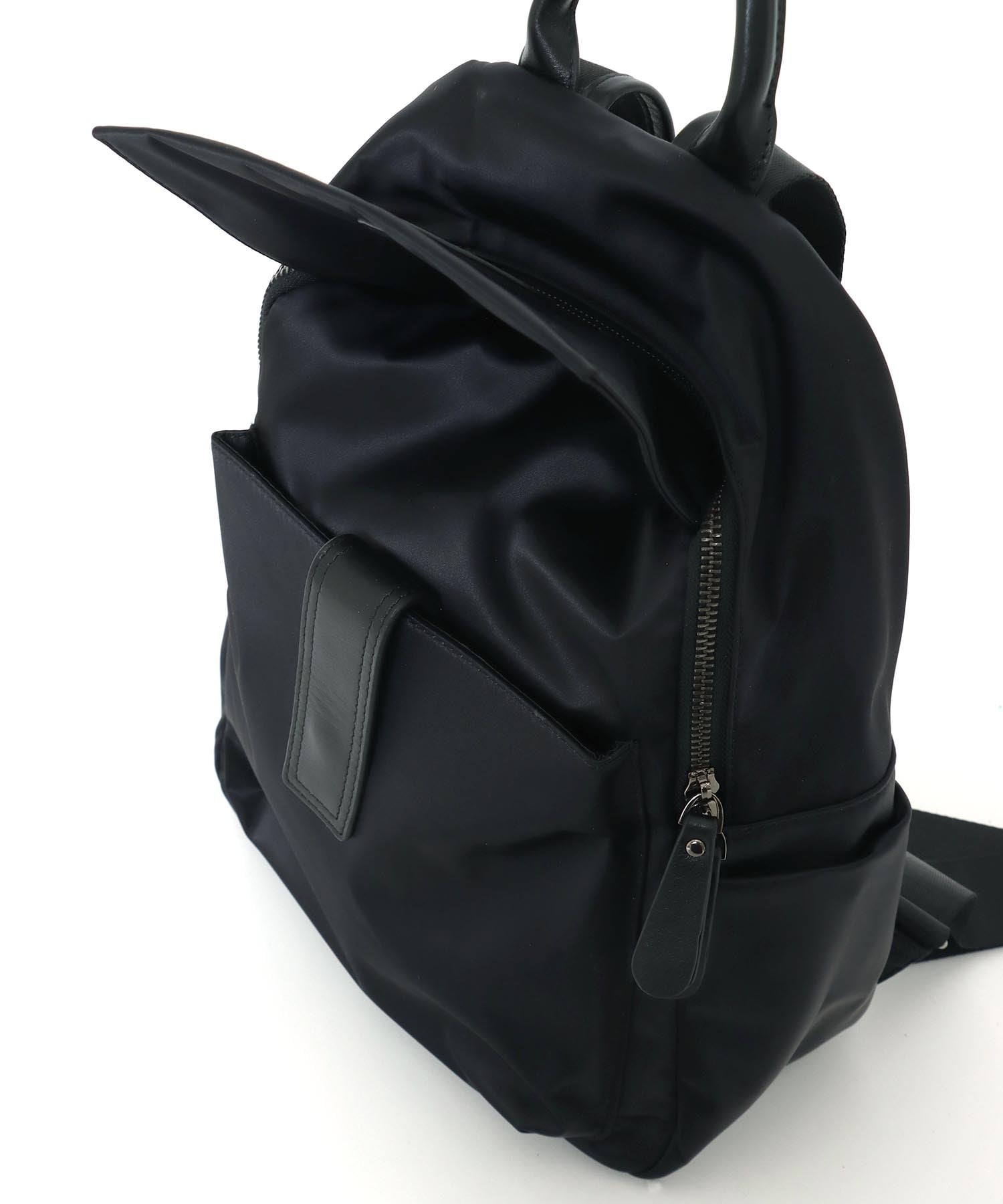 牛革×ナイロンフラップリュック