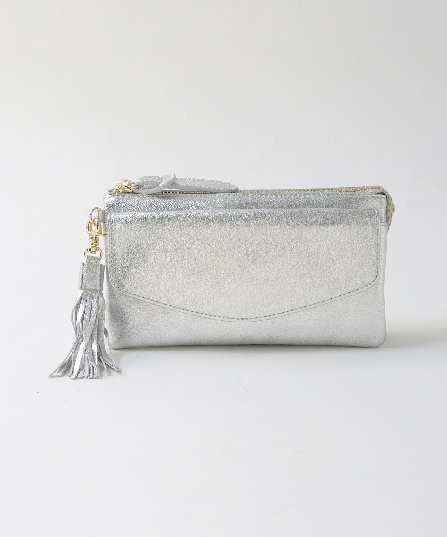 ラムレザータッセル付お財布ショルダー