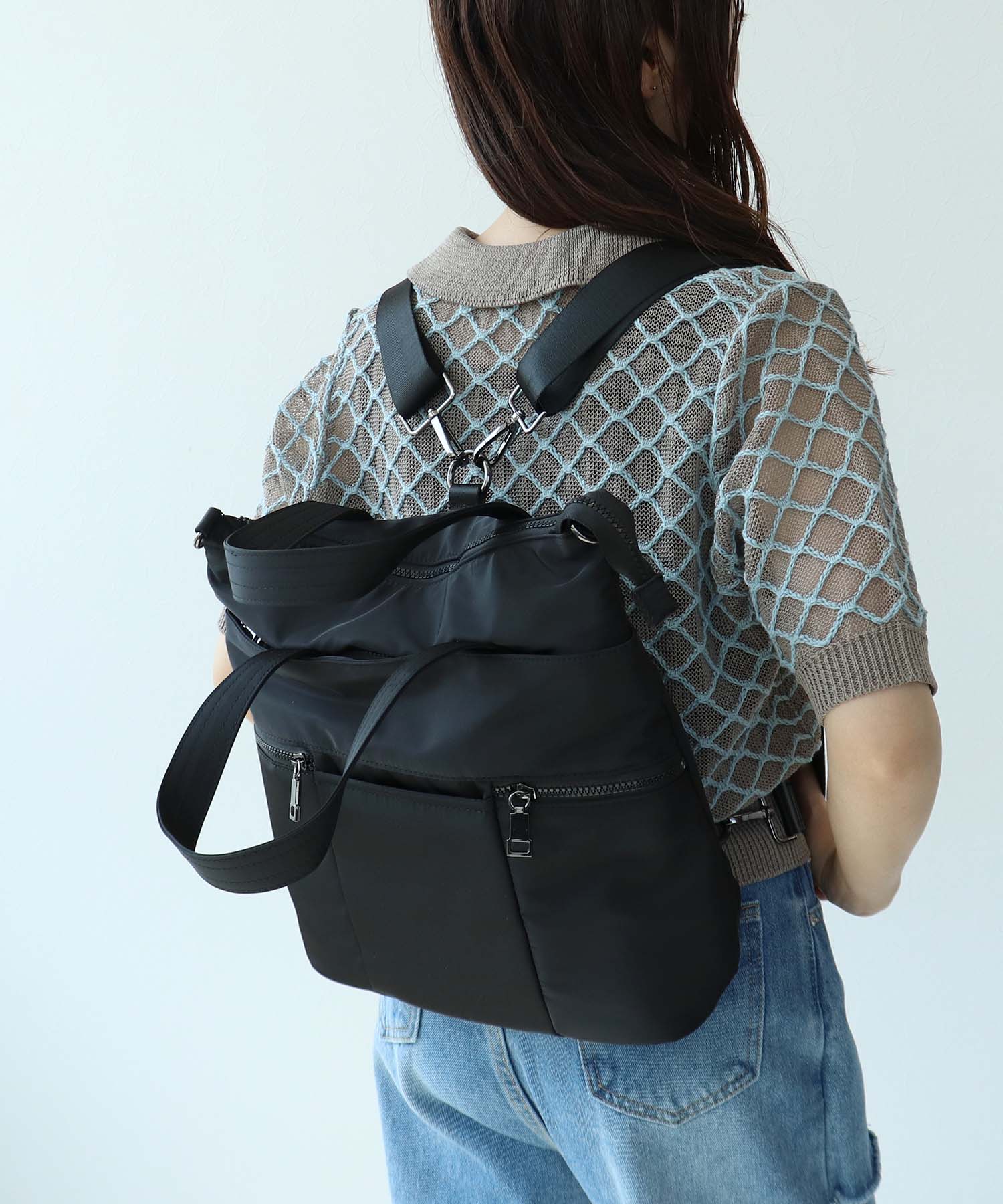 ナイロンスクエア3Wayリュックトート