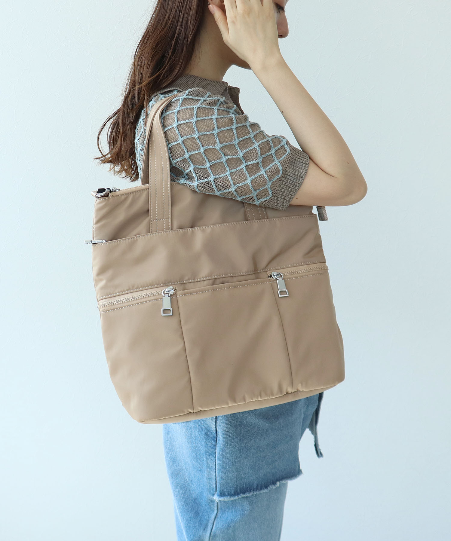 ナイロンスクエア3Wayリュックトート