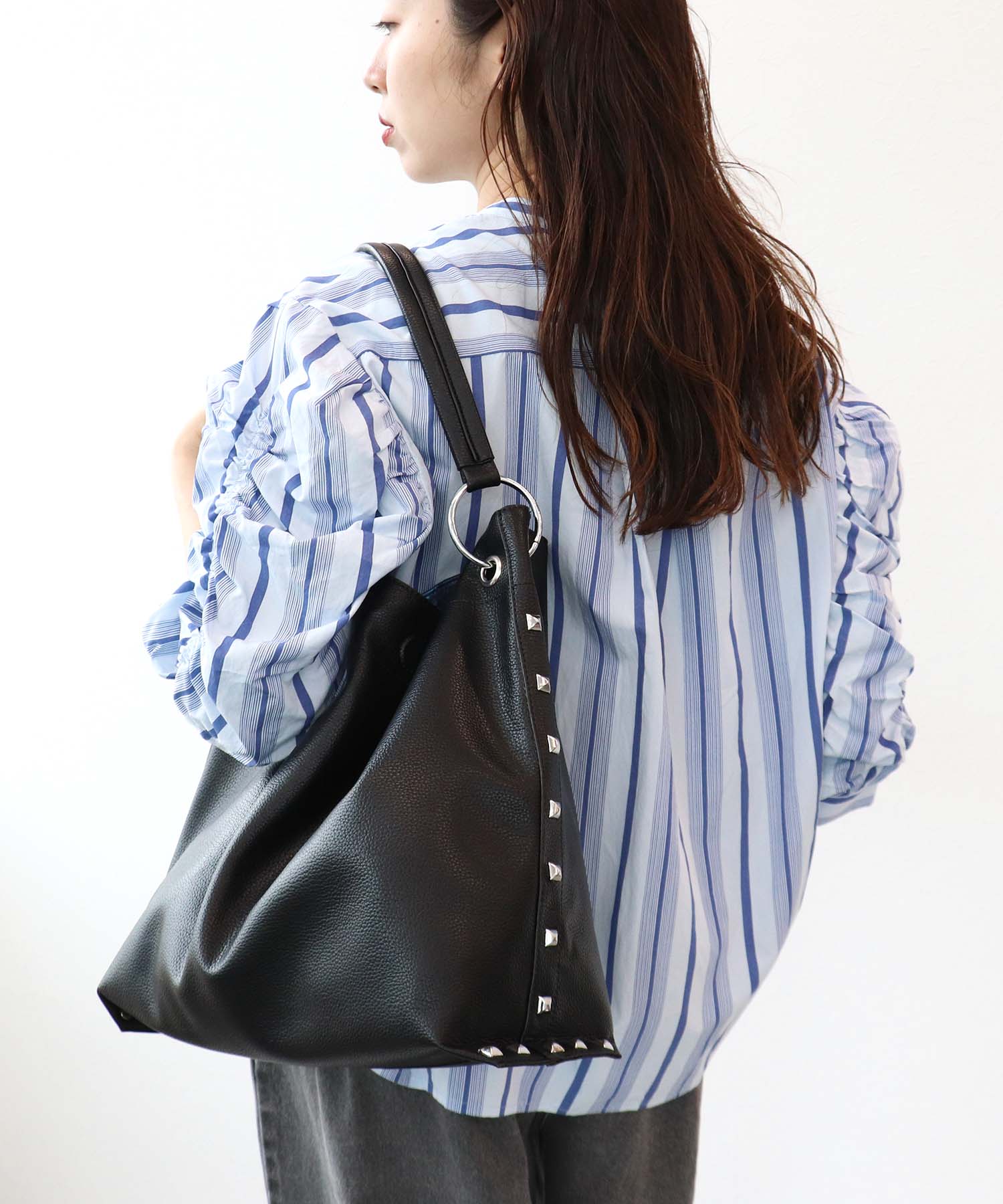 合皮×プリントリバーシブルトート