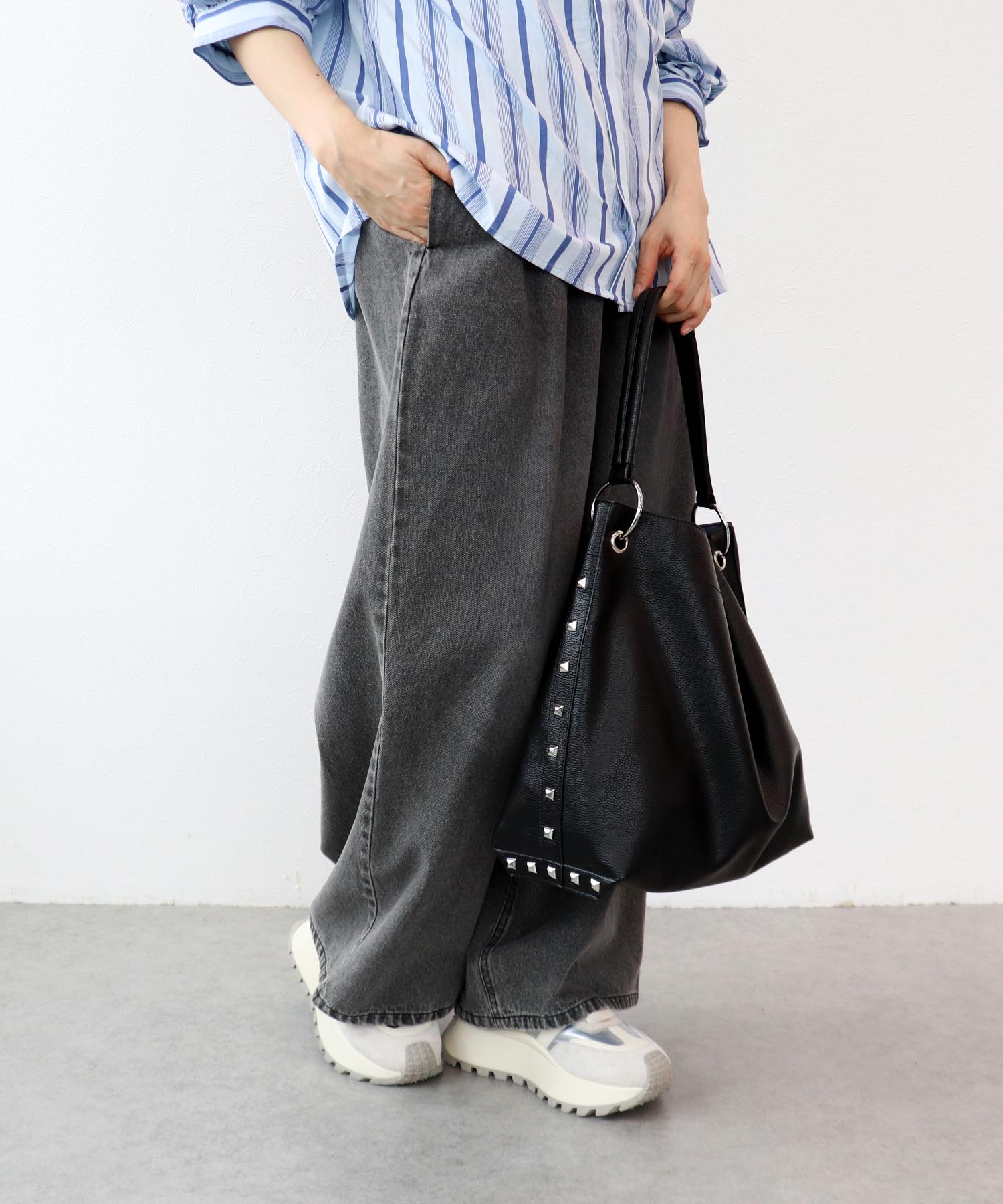 合皮×プリントリバーシブルトート