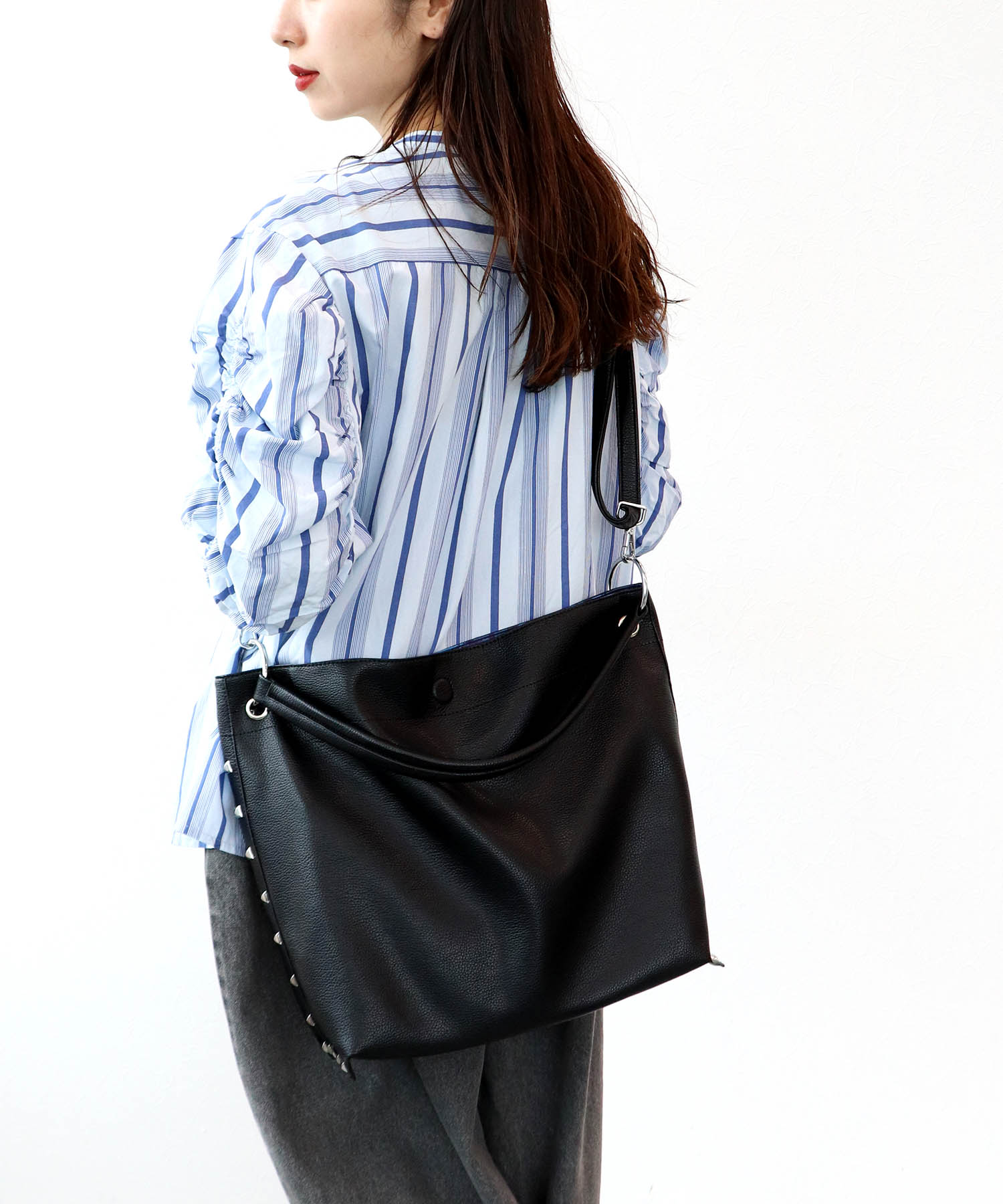 合皮×プリントリバーシブルトート