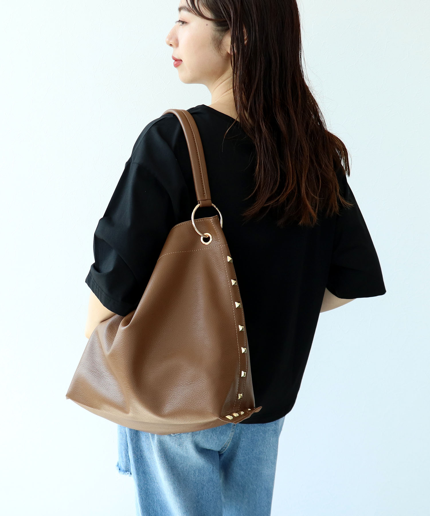 合皮×プリントリバーシブルトート