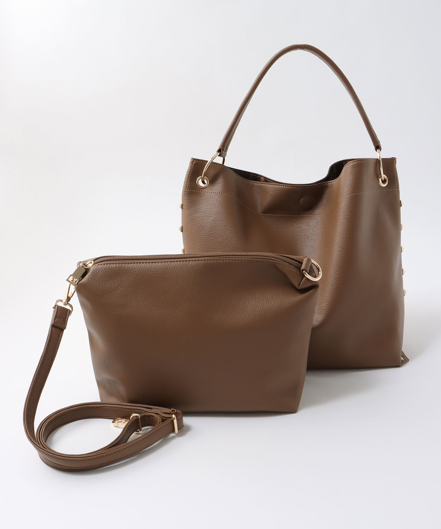 合皮×プリントリバーシブルトート