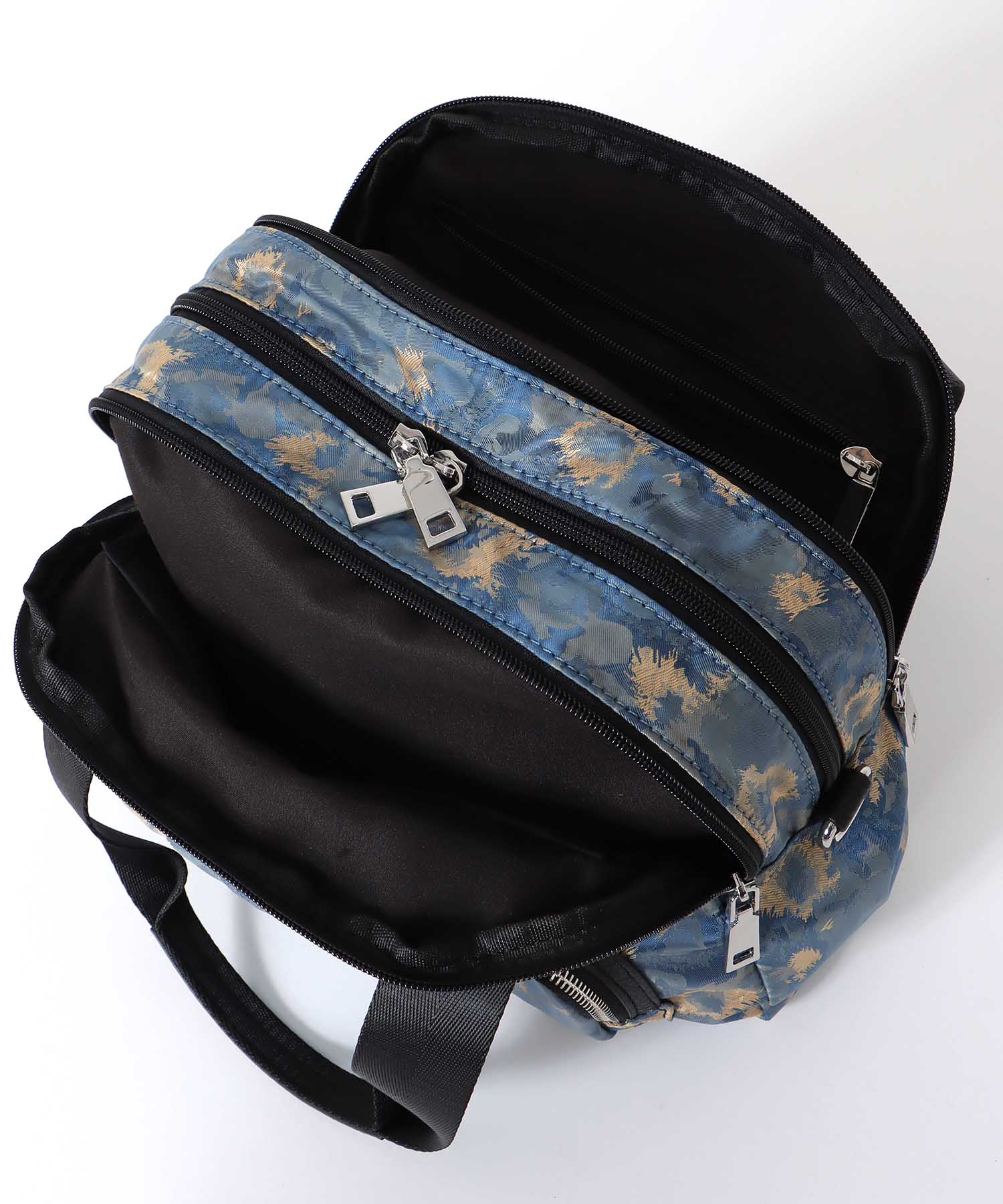 ナイロンジャガードプリントラウンドミニボストン