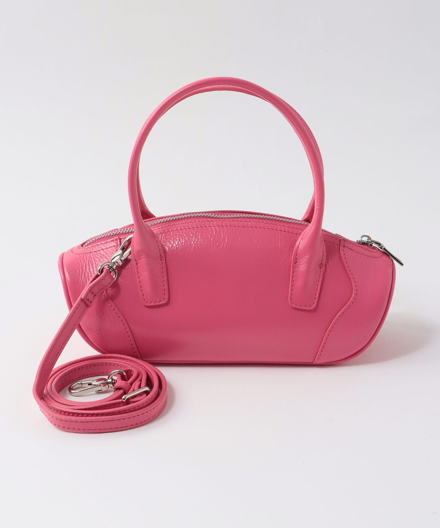 牛革横長2Wayミニボストンバッグ