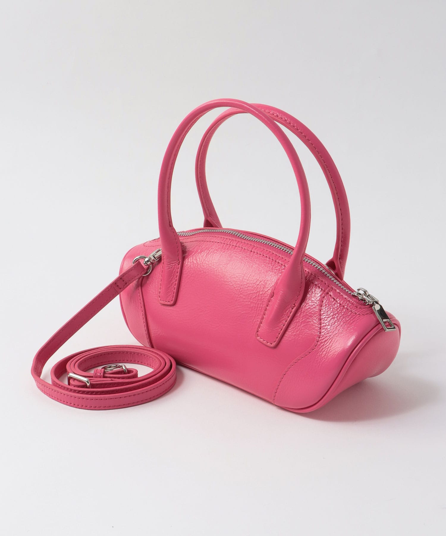 牛革横長2Wayミニボストンバッグ