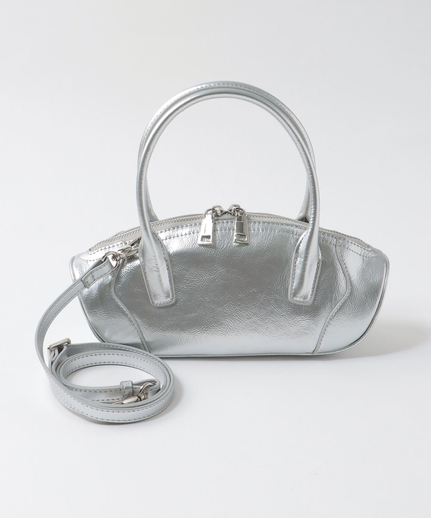 牛革横長2Wayミニボストンバッグ