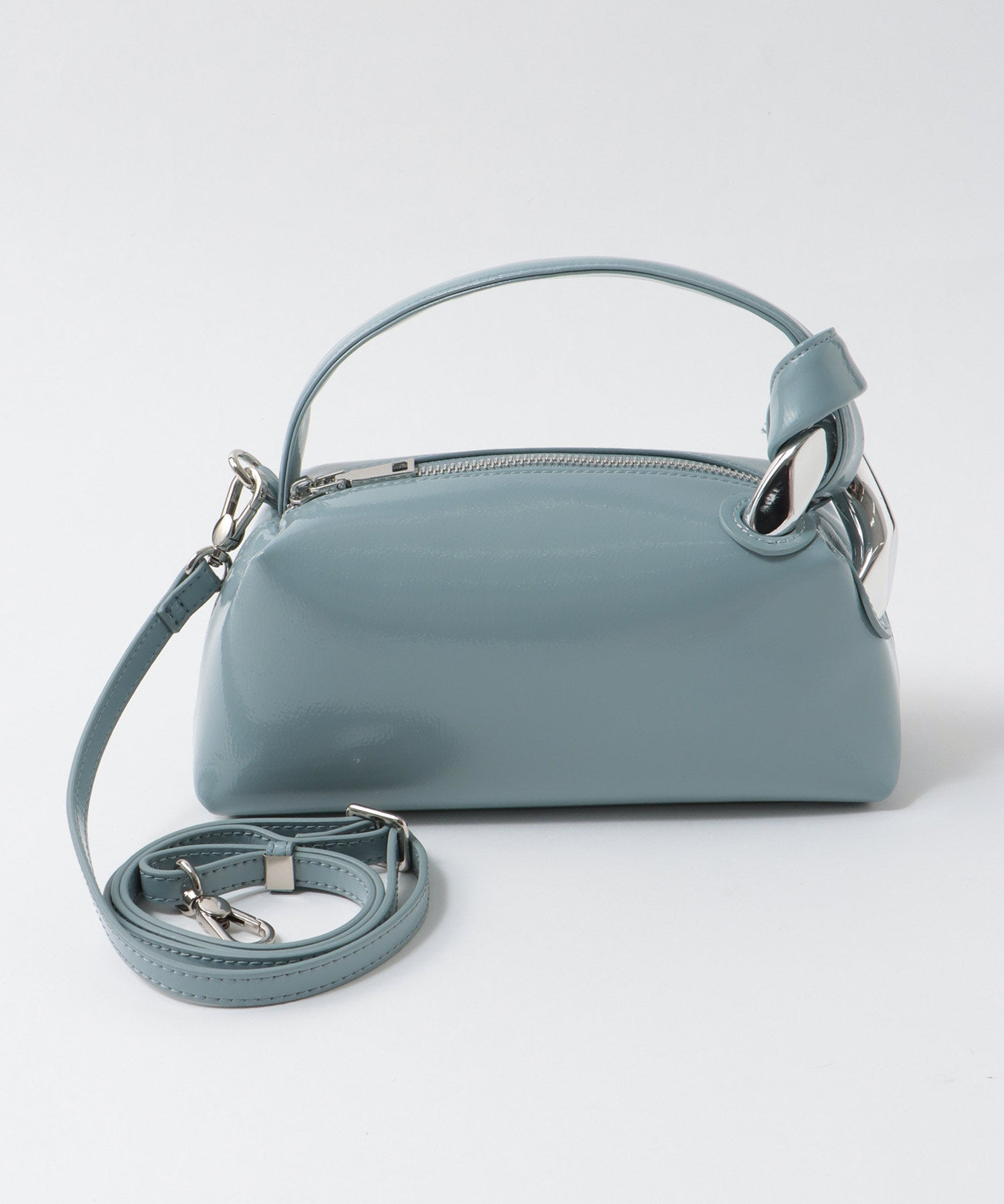 牛革ソフトエナメルミニバッグ