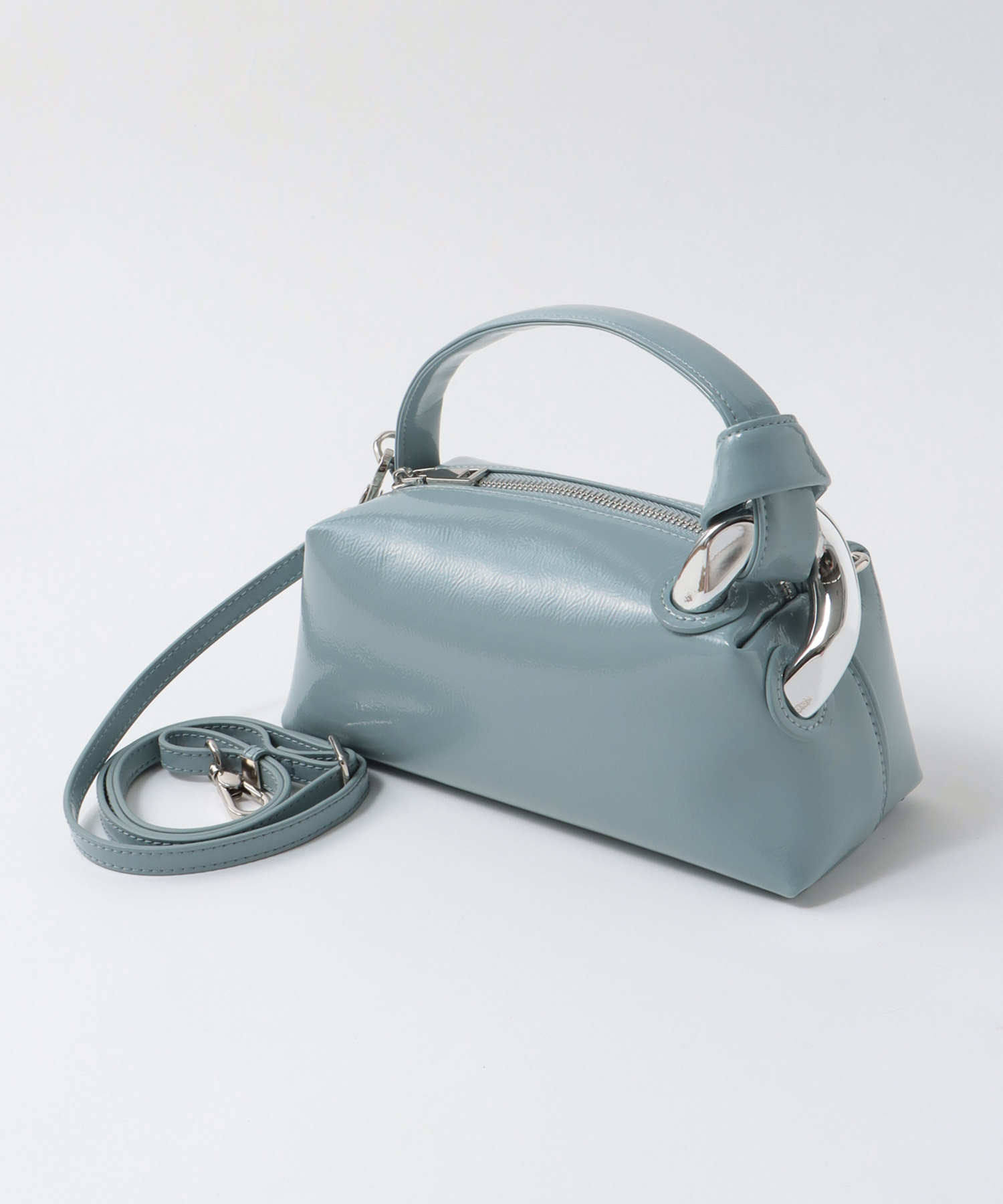 牛革ソフトエナメルミニバッグ