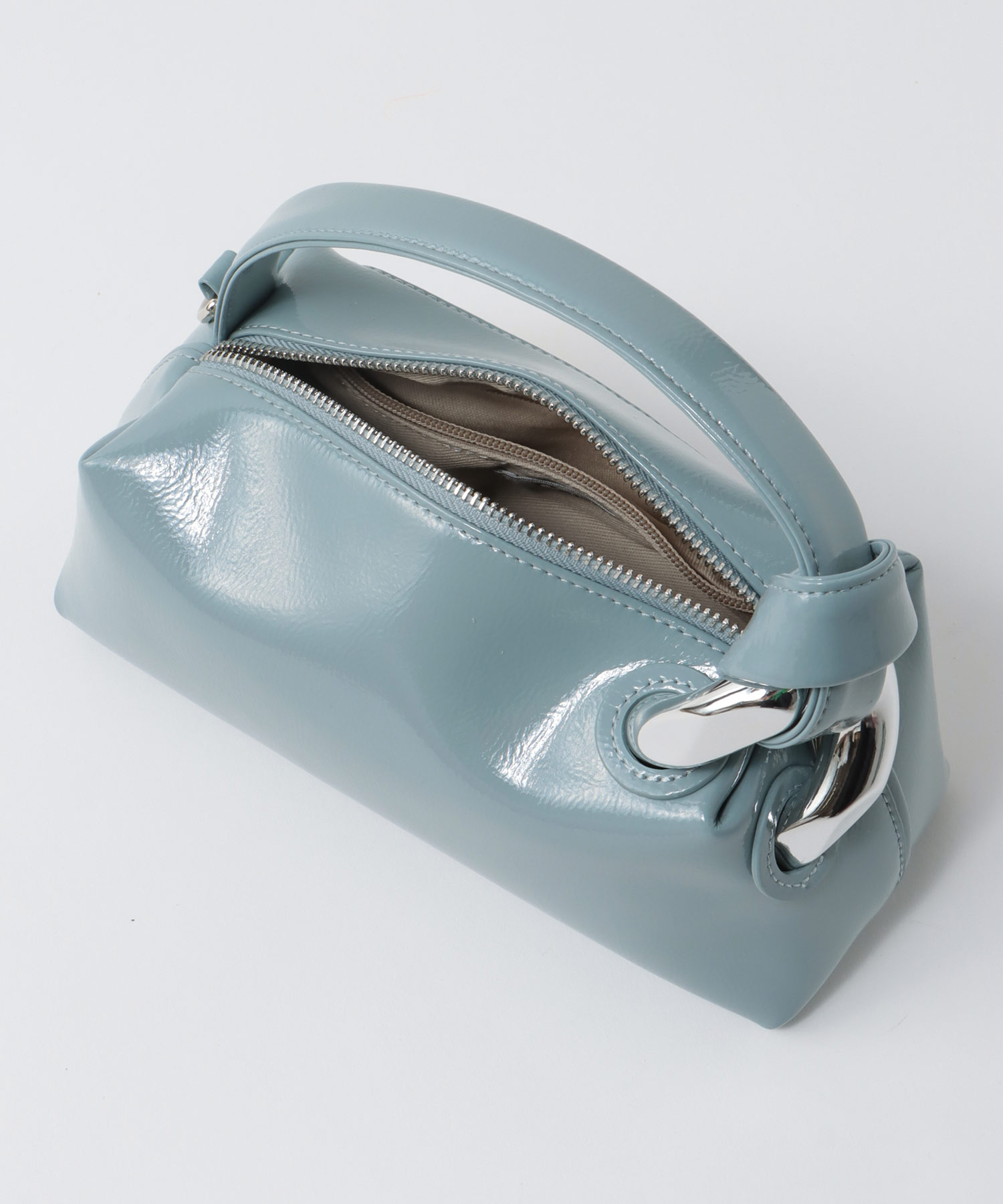 牛革ソフトエナメルミニバッグ