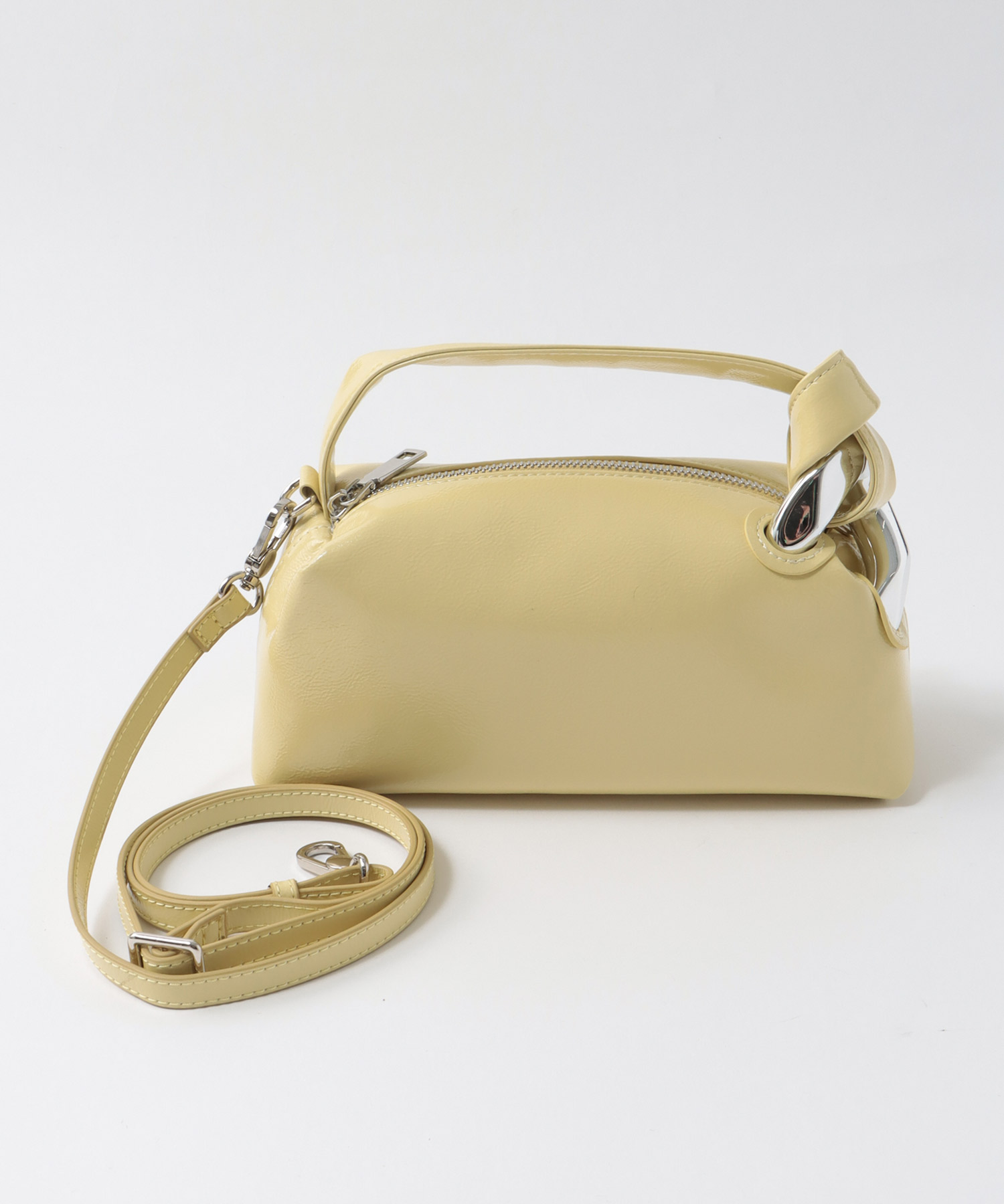 牛革ソフトエナメルミニバッグ