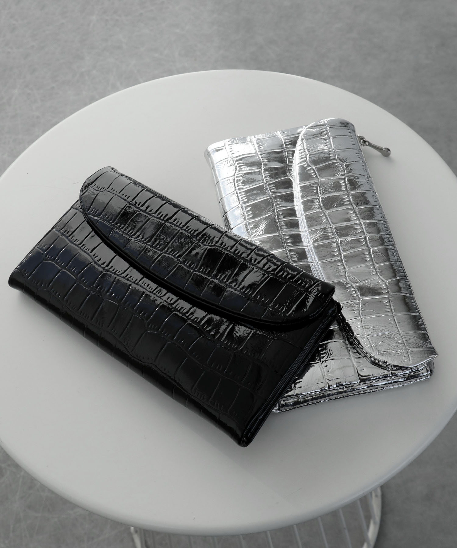 牛革クロコ型押し長財布