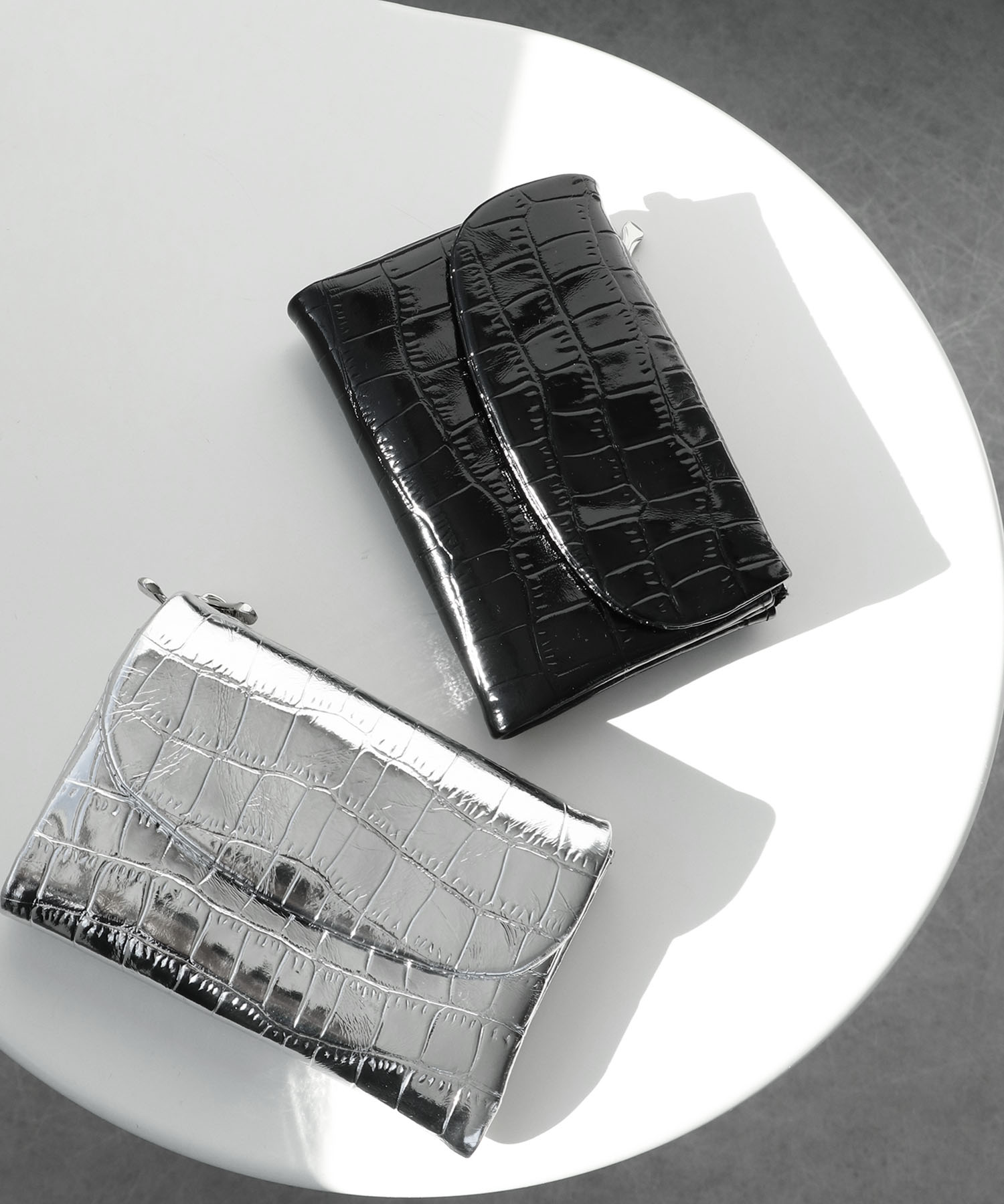 牛革クロコ型押しミニ財布
