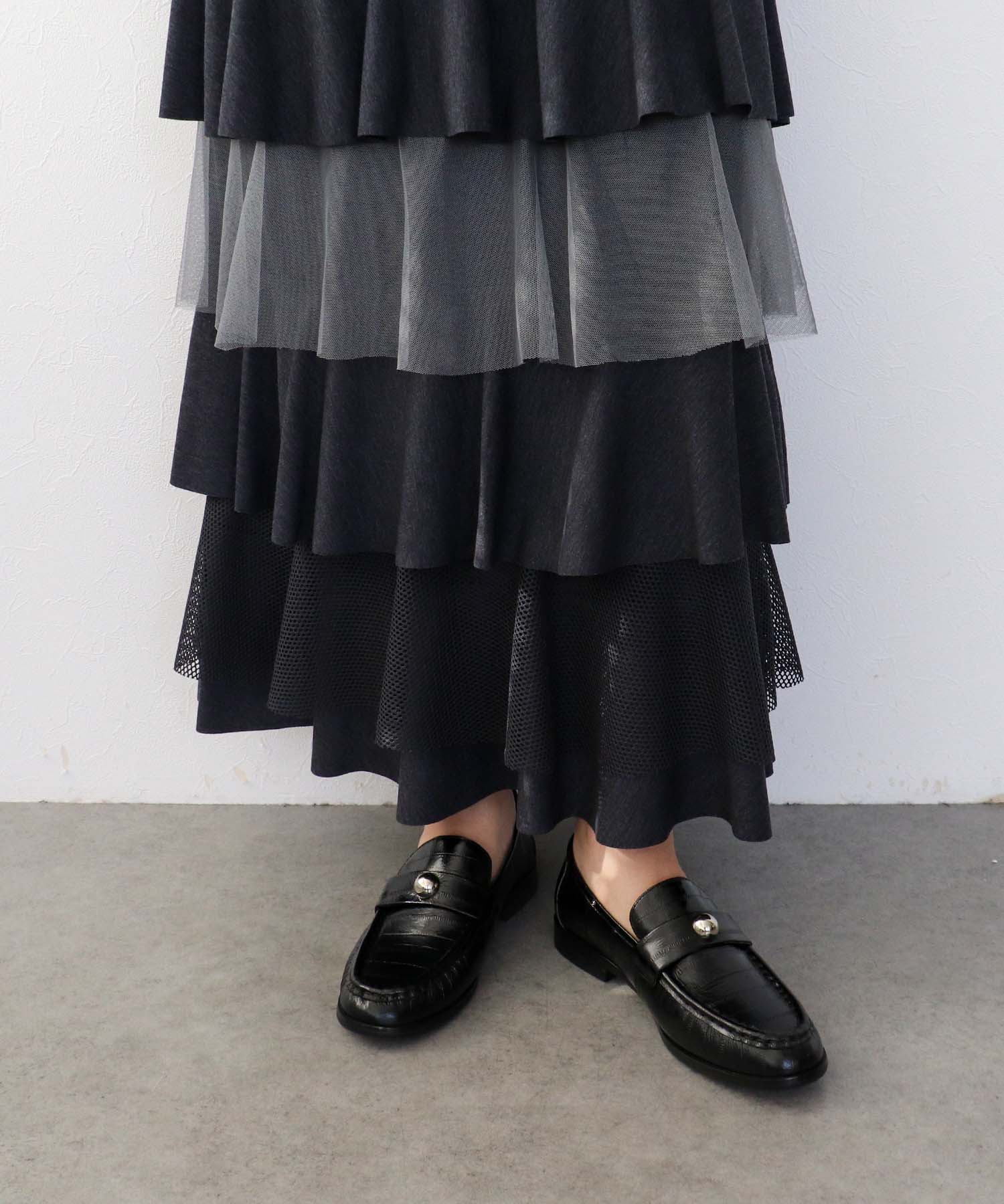 牛革クロコ型押しローファー