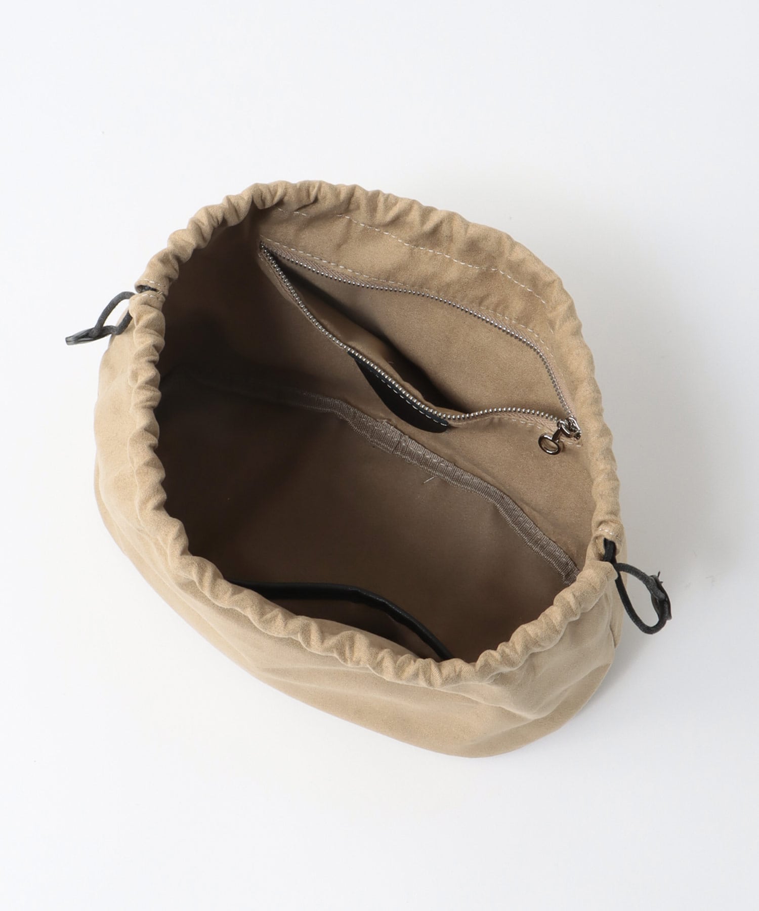 牛革×ストライプメッシュバッグ