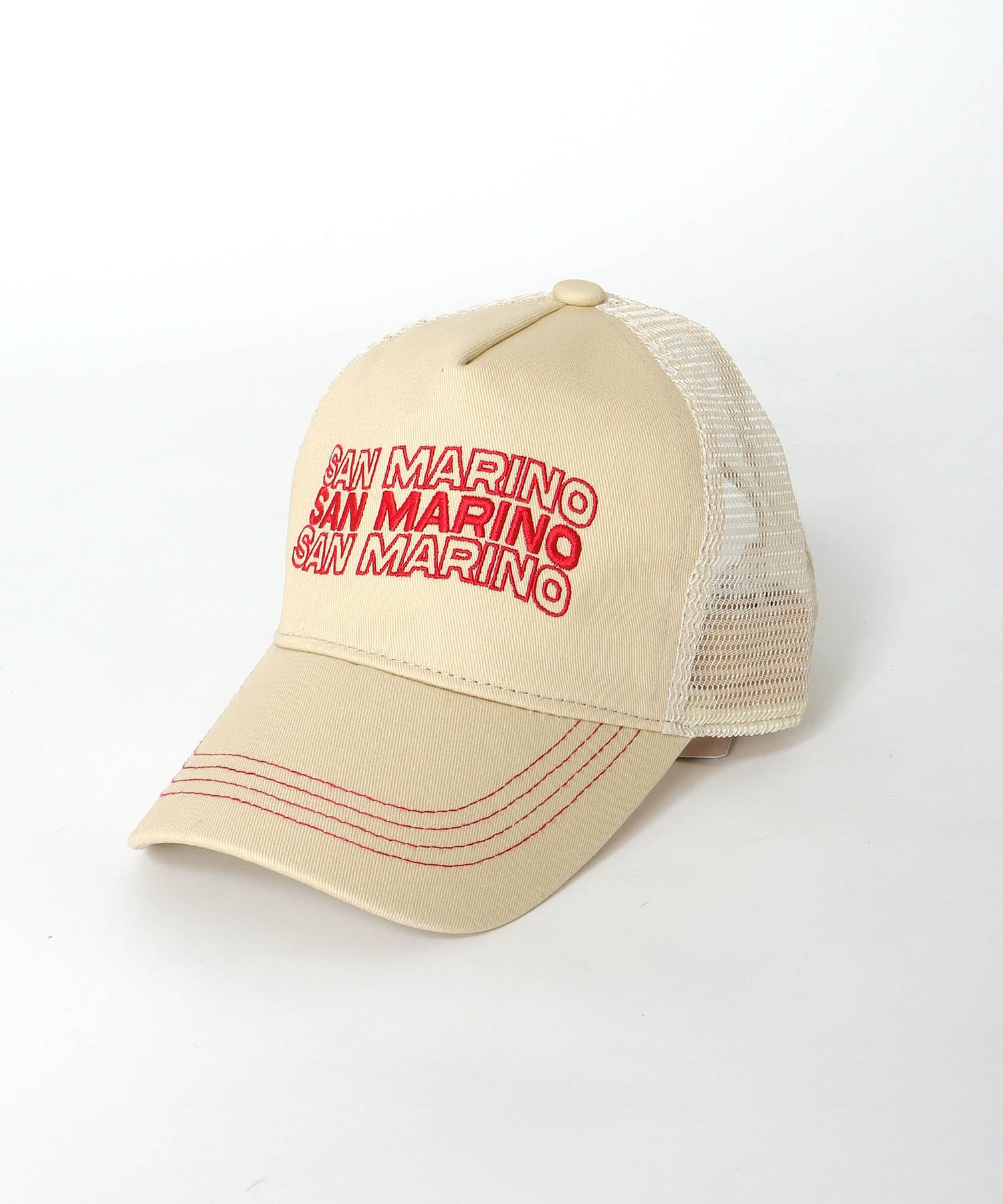 メッシュ刺繍キャップ