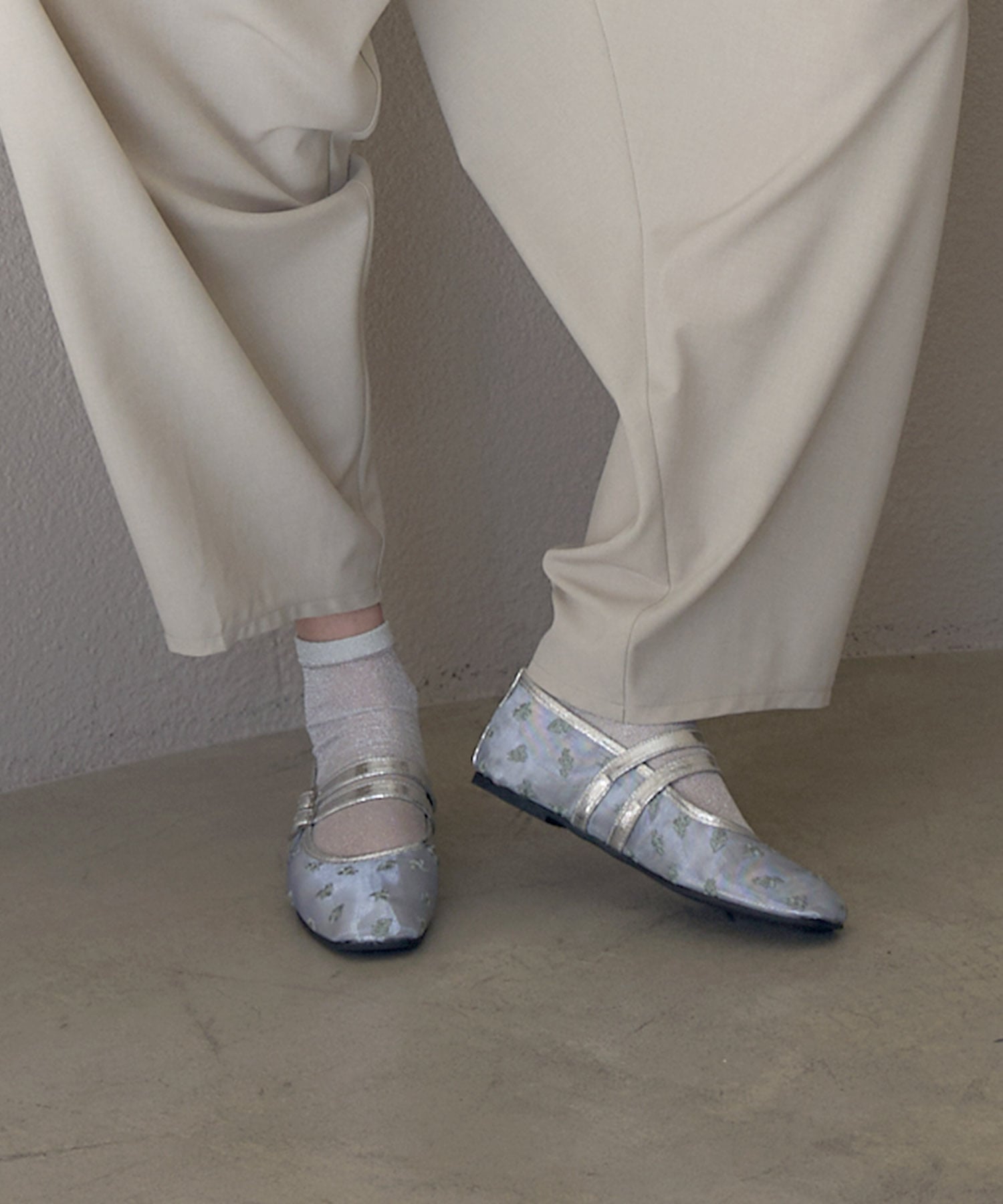 フラワーシースルーバレエシューズ