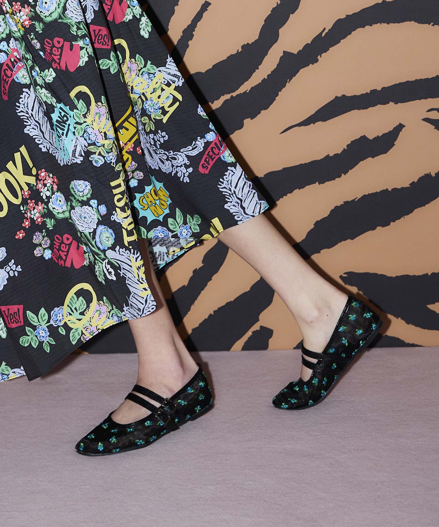 フラワーシースルーバレエシューズ