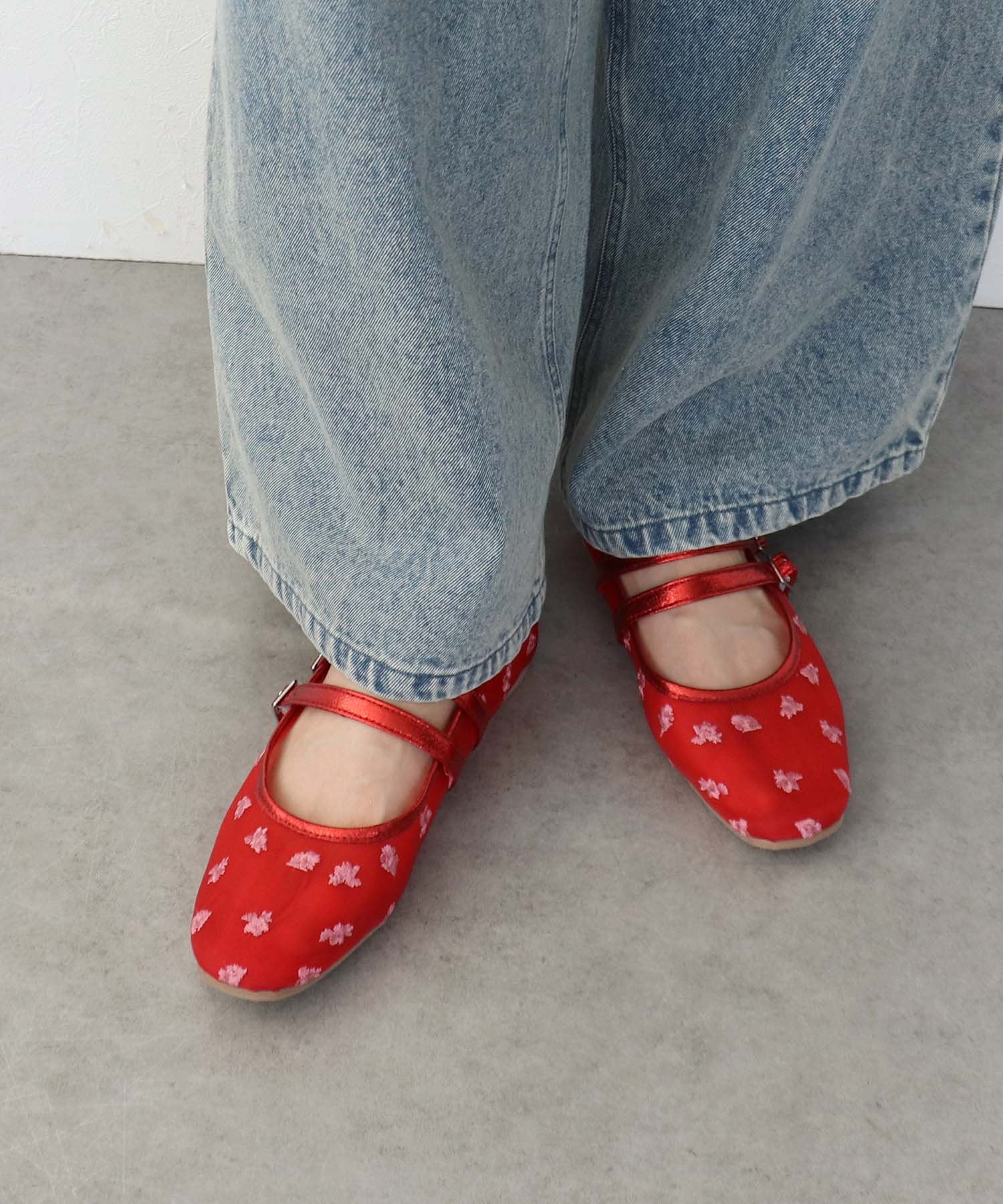 フラワーシースルーバレエシューズ