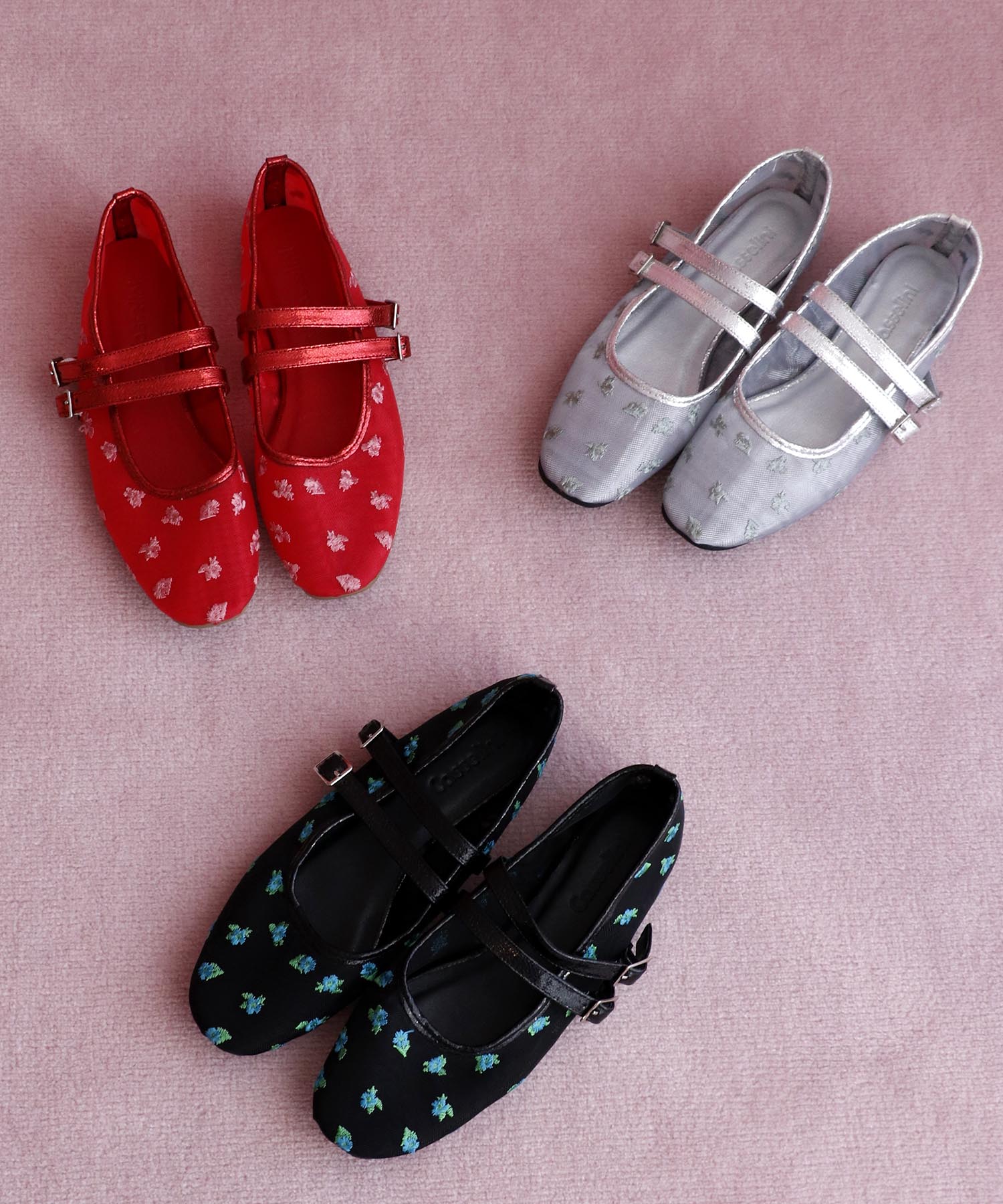 フラワーシースルーバレエシューズ