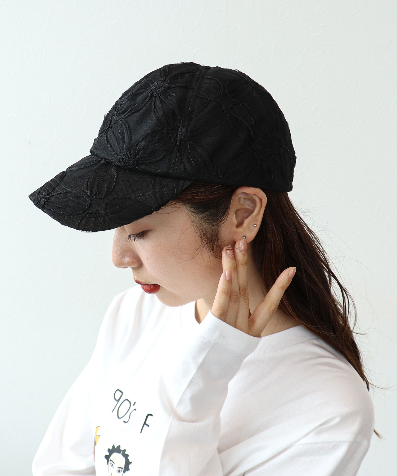 【Casselini 】フラワーレースキャップ