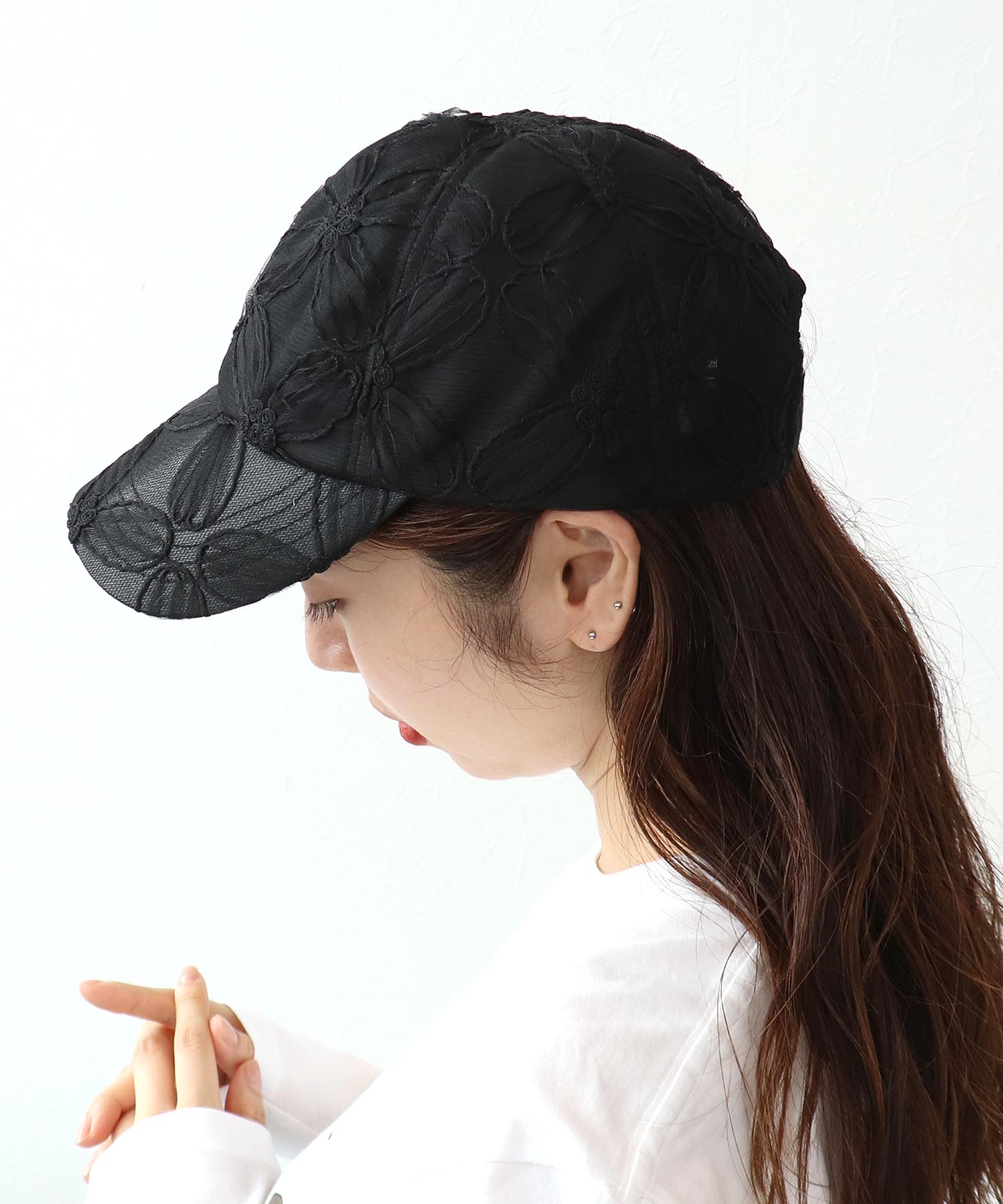 【Casselini 】フラワーレースキャップ