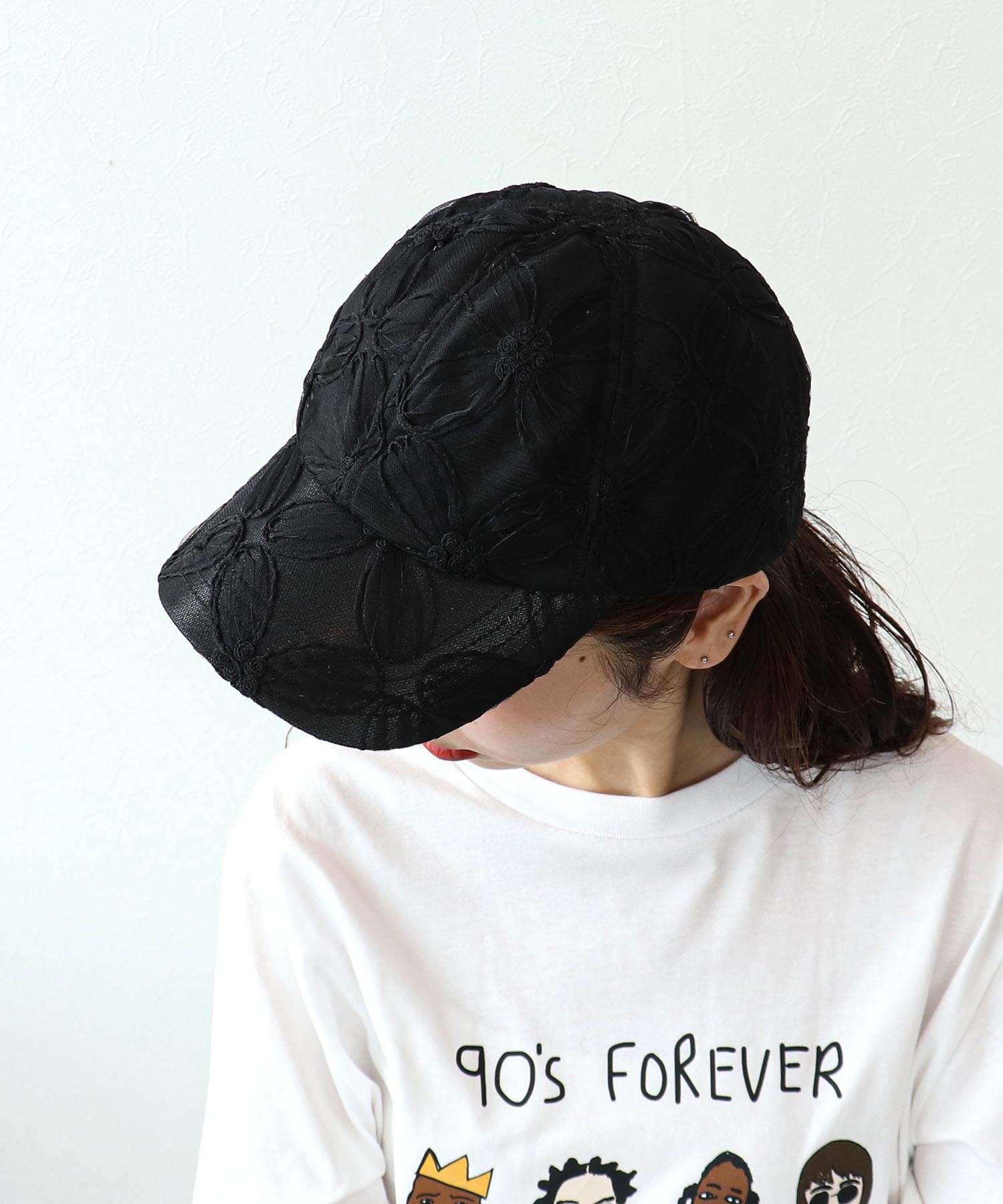 【Casselini 】フラワーレースキャップ