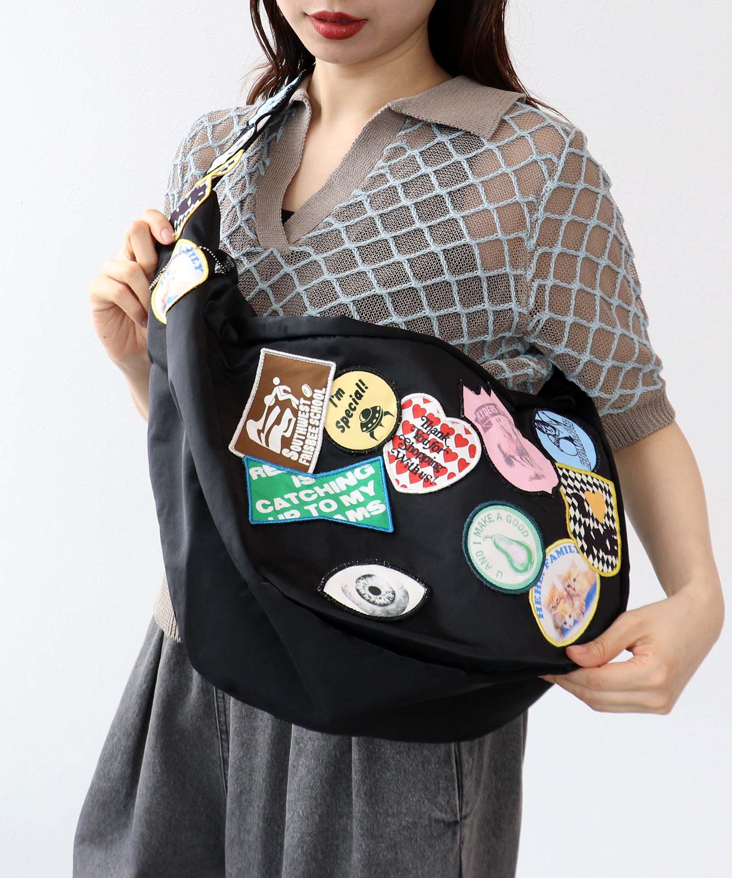 HEY! Mrs ROSE/ワッペンショルダーバッグ