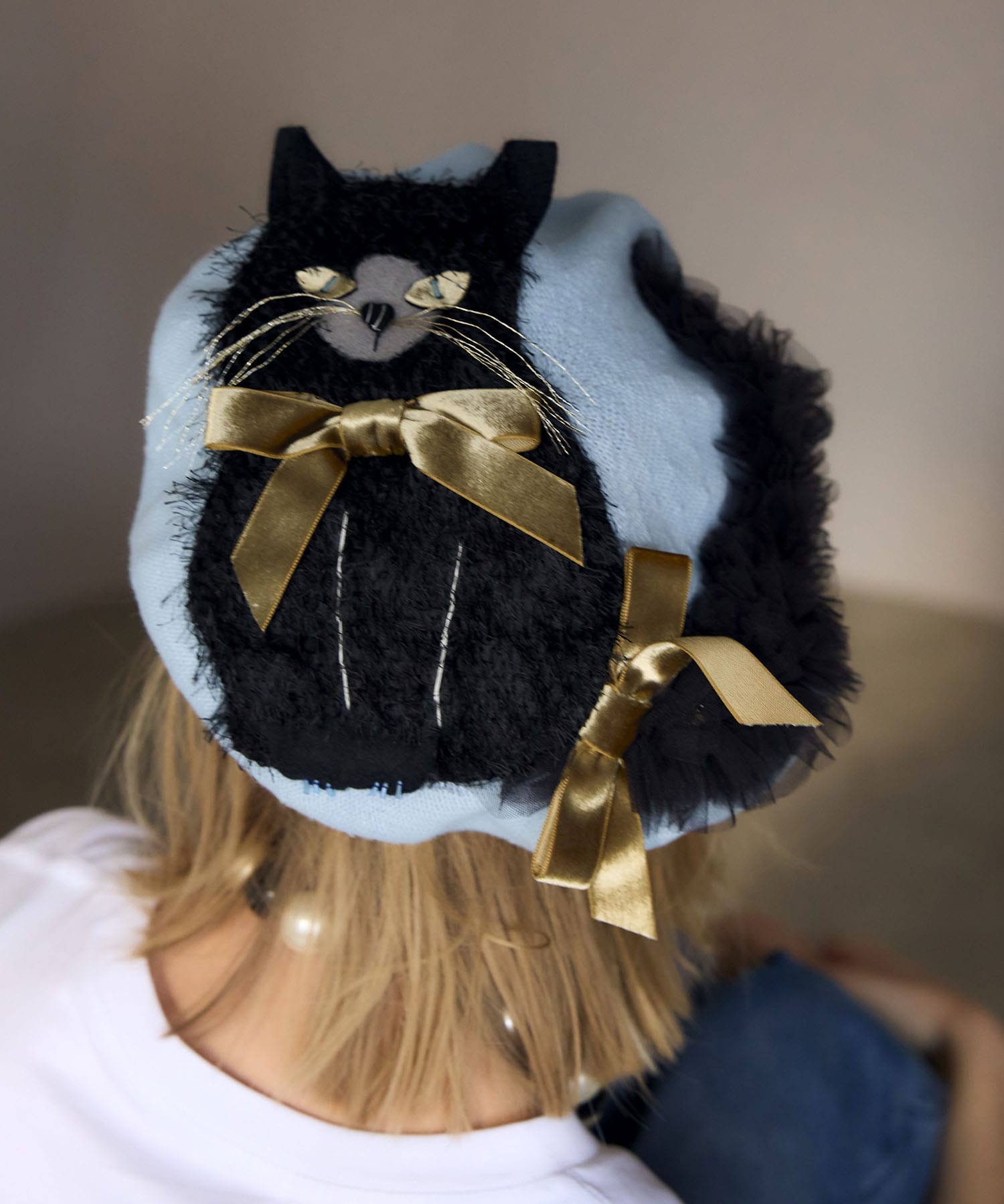 一部店舗WEB限定/  夏毛のシャムNECOベレー帽