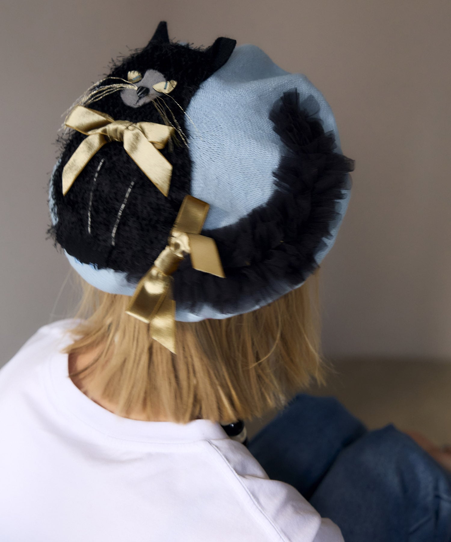 一部店舗WEB限定/  夏毛のシャムNECOベレー帽