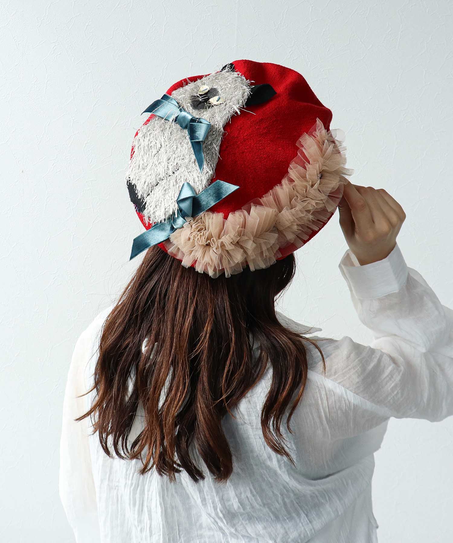 一部店舗WEB限定/  夏毛のシャムNECOベレー帽