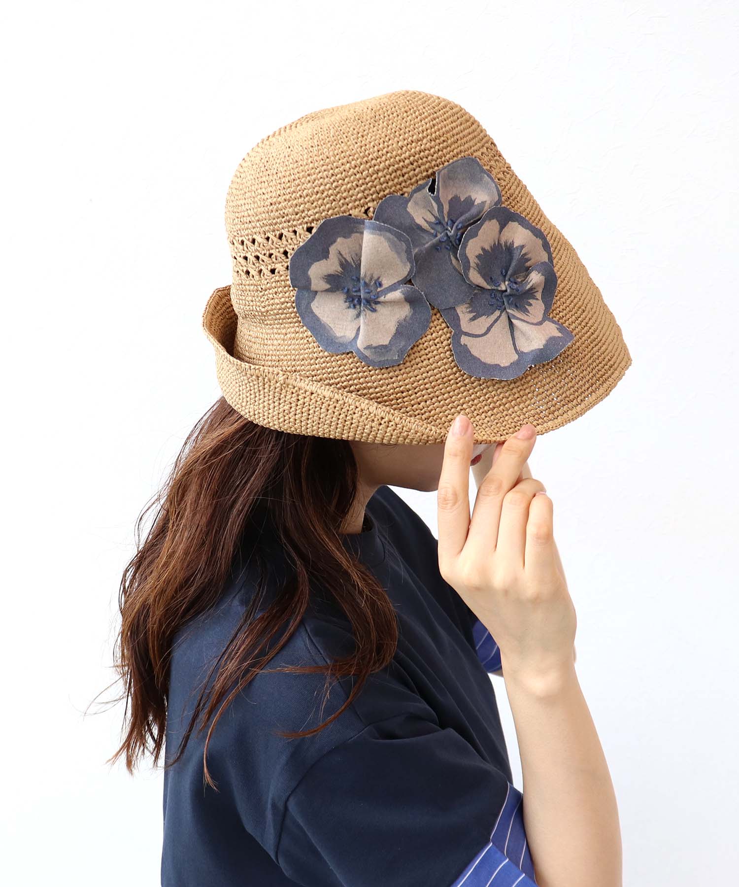 【Barairo no boushi】 パンジー細編みクロシェ