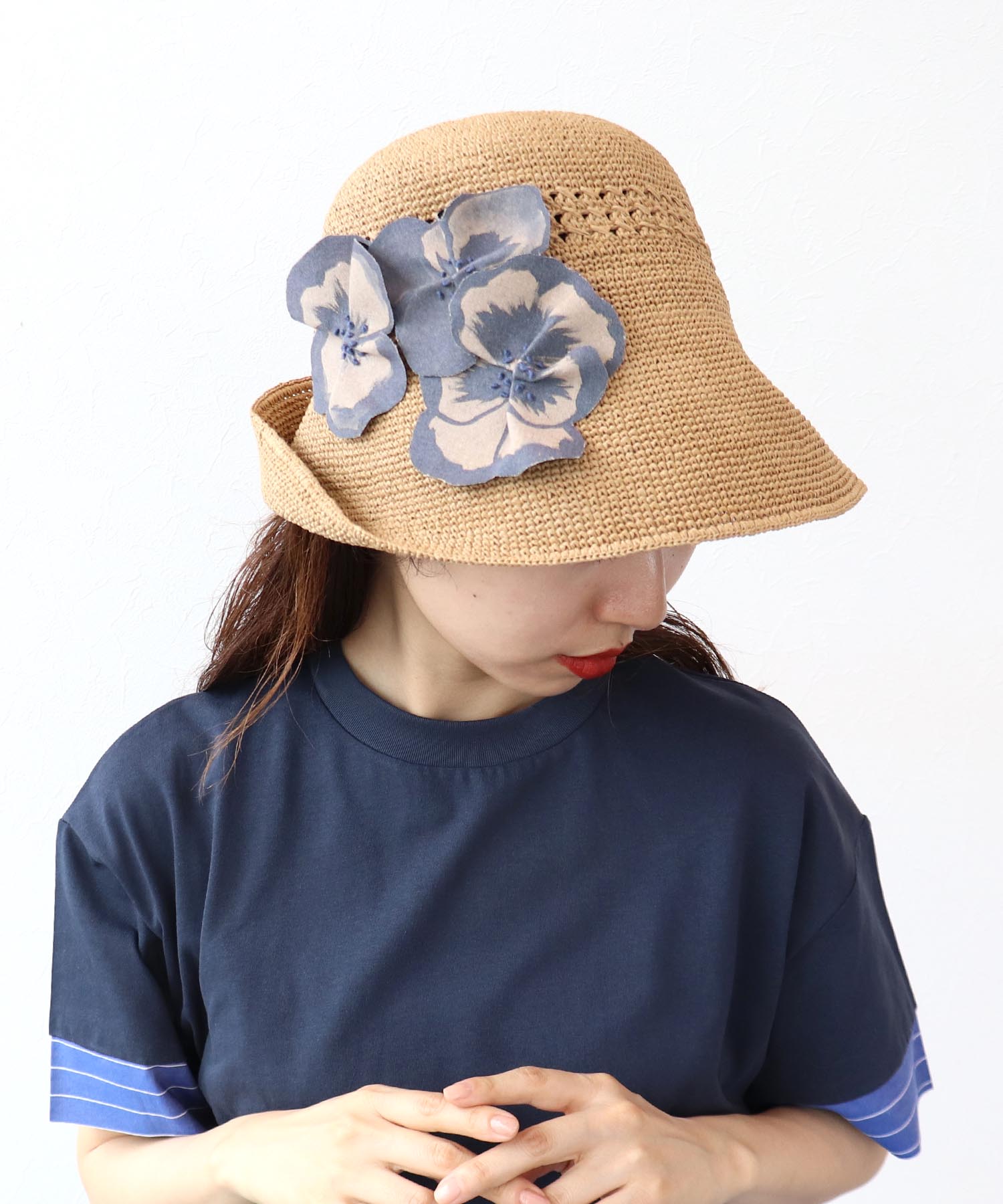 【Barairo no boushi】 パンジー細編みクロシェ