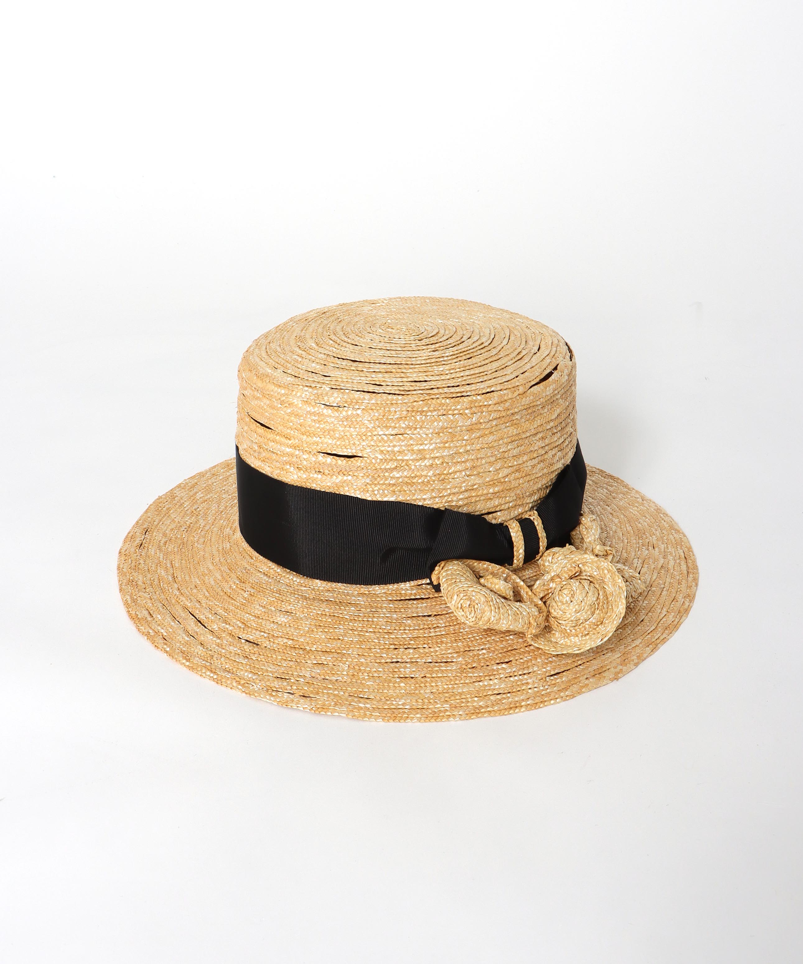 【Barairo no boushi】 細麦カゴ飾りブレードハット