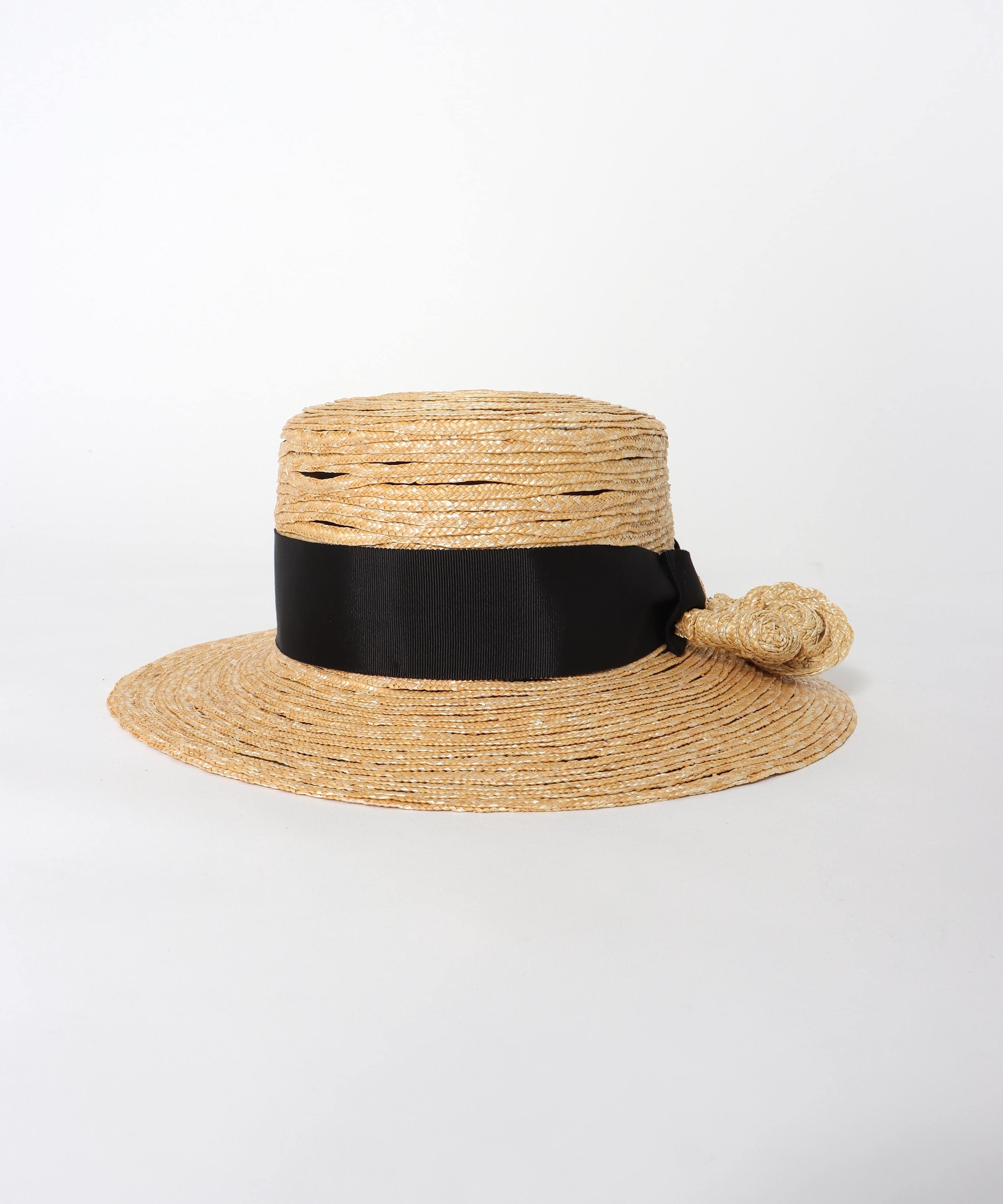 【Barairo no boushi】 細麦カゴ飾りブレードハット