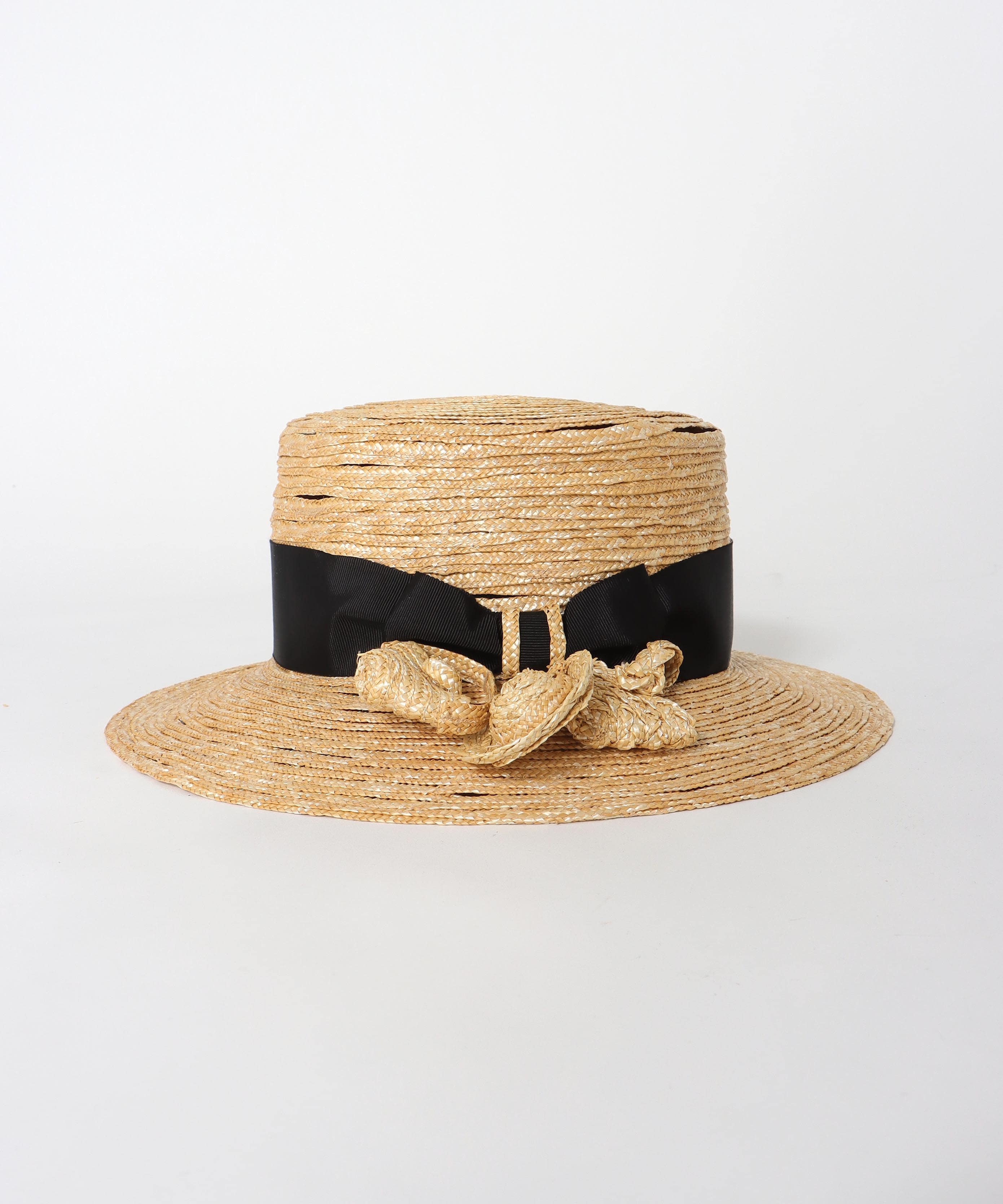 【Barairo no boushi】 細麦カゴ飾りブレードハット
