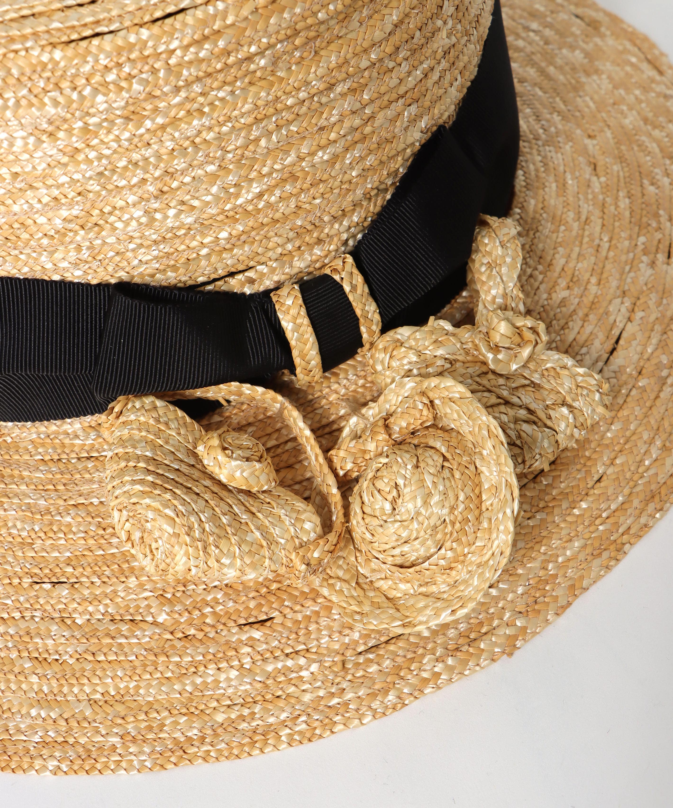 【Barairo no boushi】 細麦カゴ飾りブレードハット