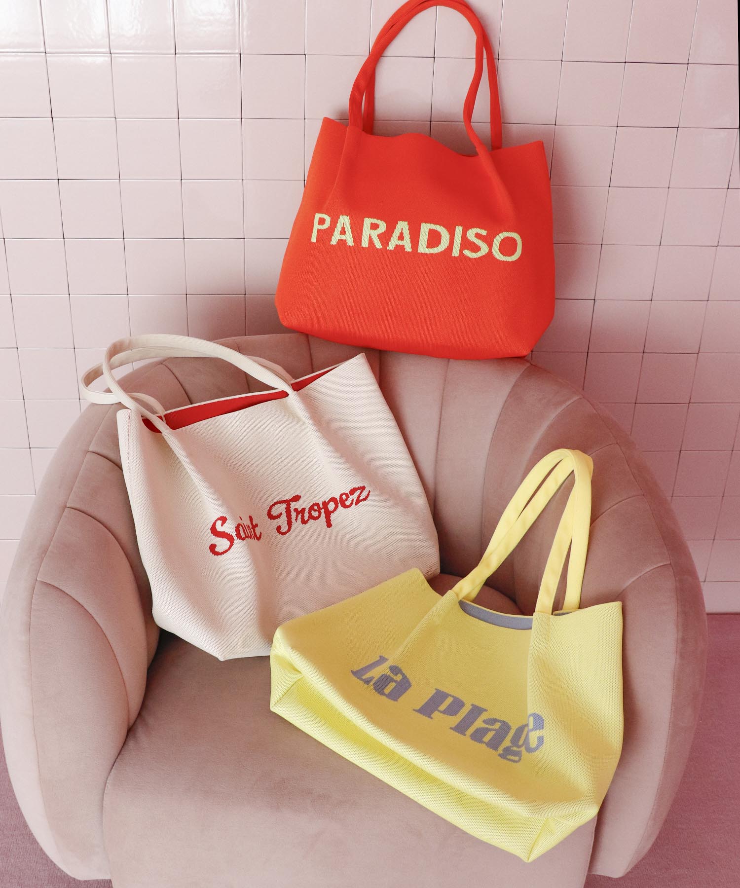 バケーションLOGOニットトート