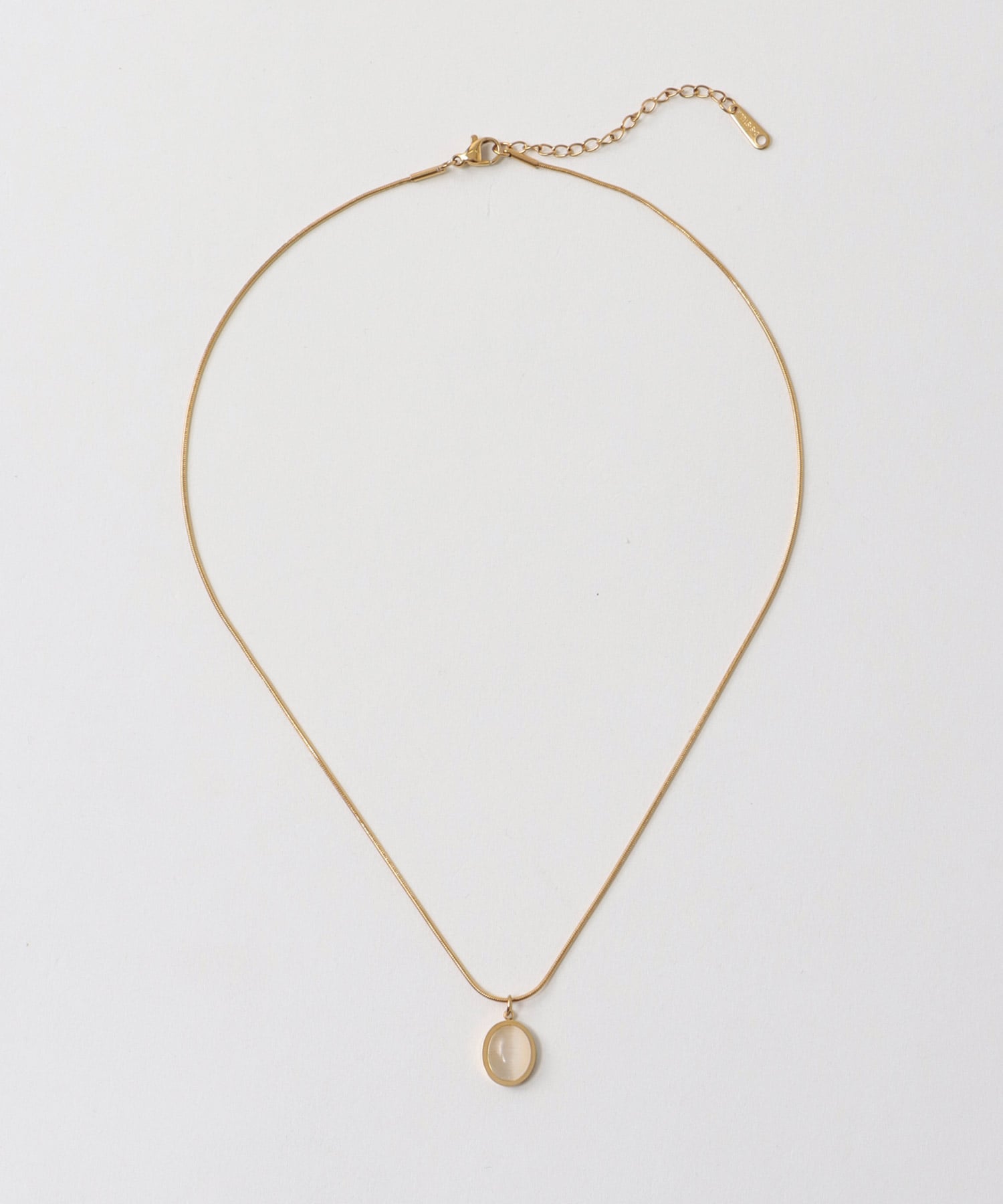 ストーンラウンドステンレスネックレス