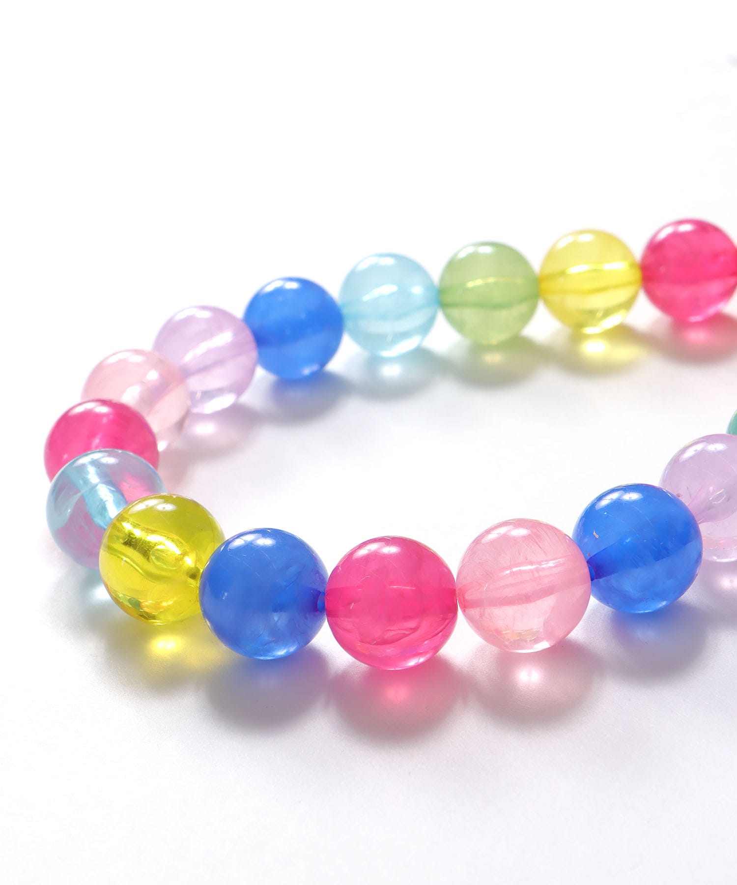 20mmクリアマーブルカラーボールネックレス