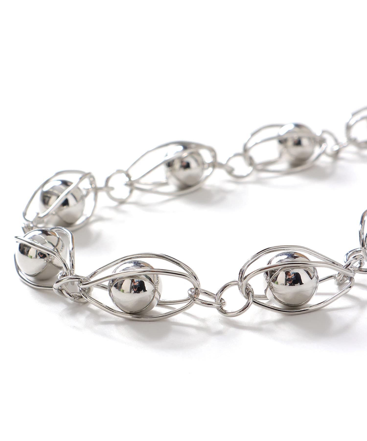 メタルスライドボールネックレス