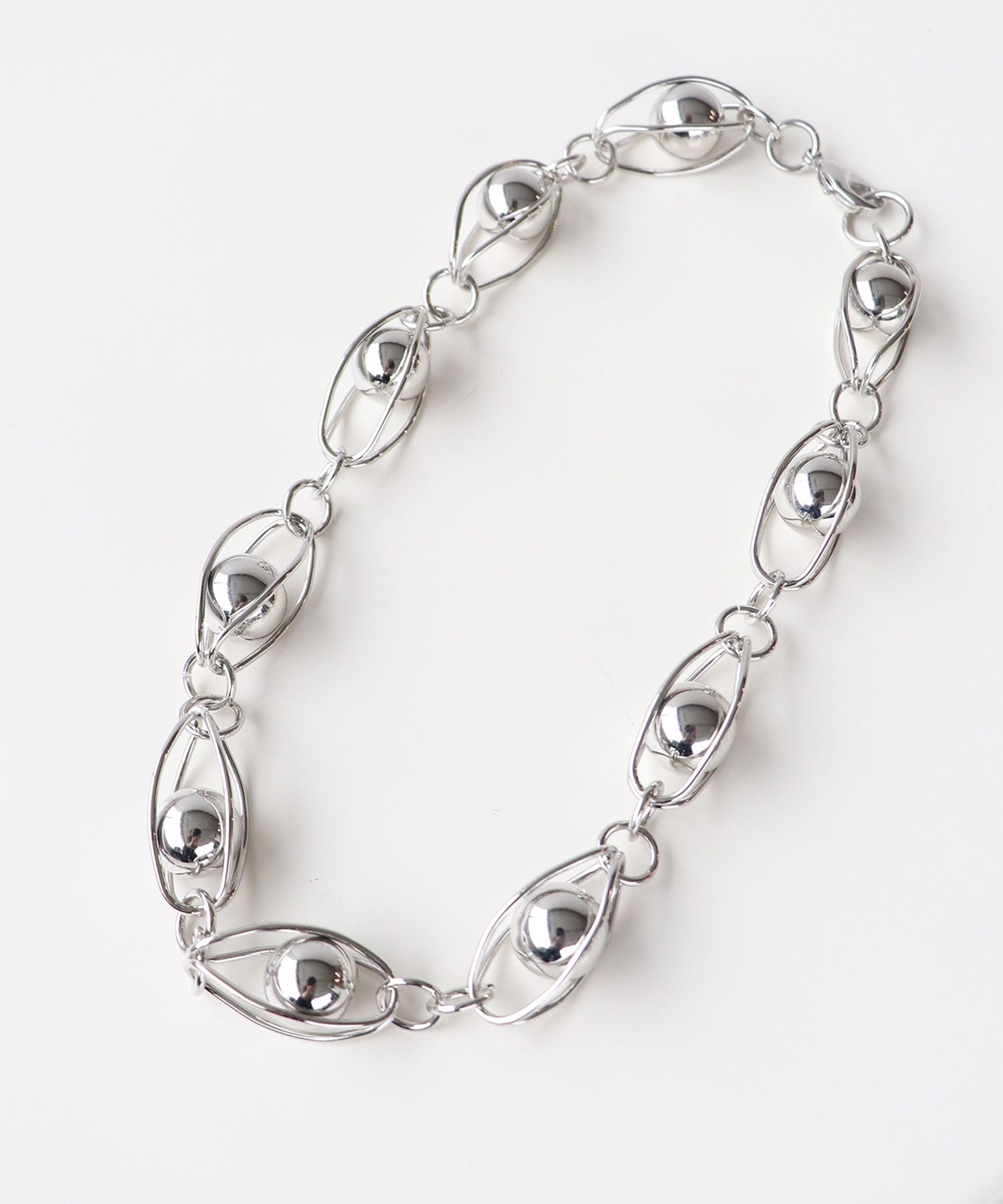 メタルスライドボールネックレス