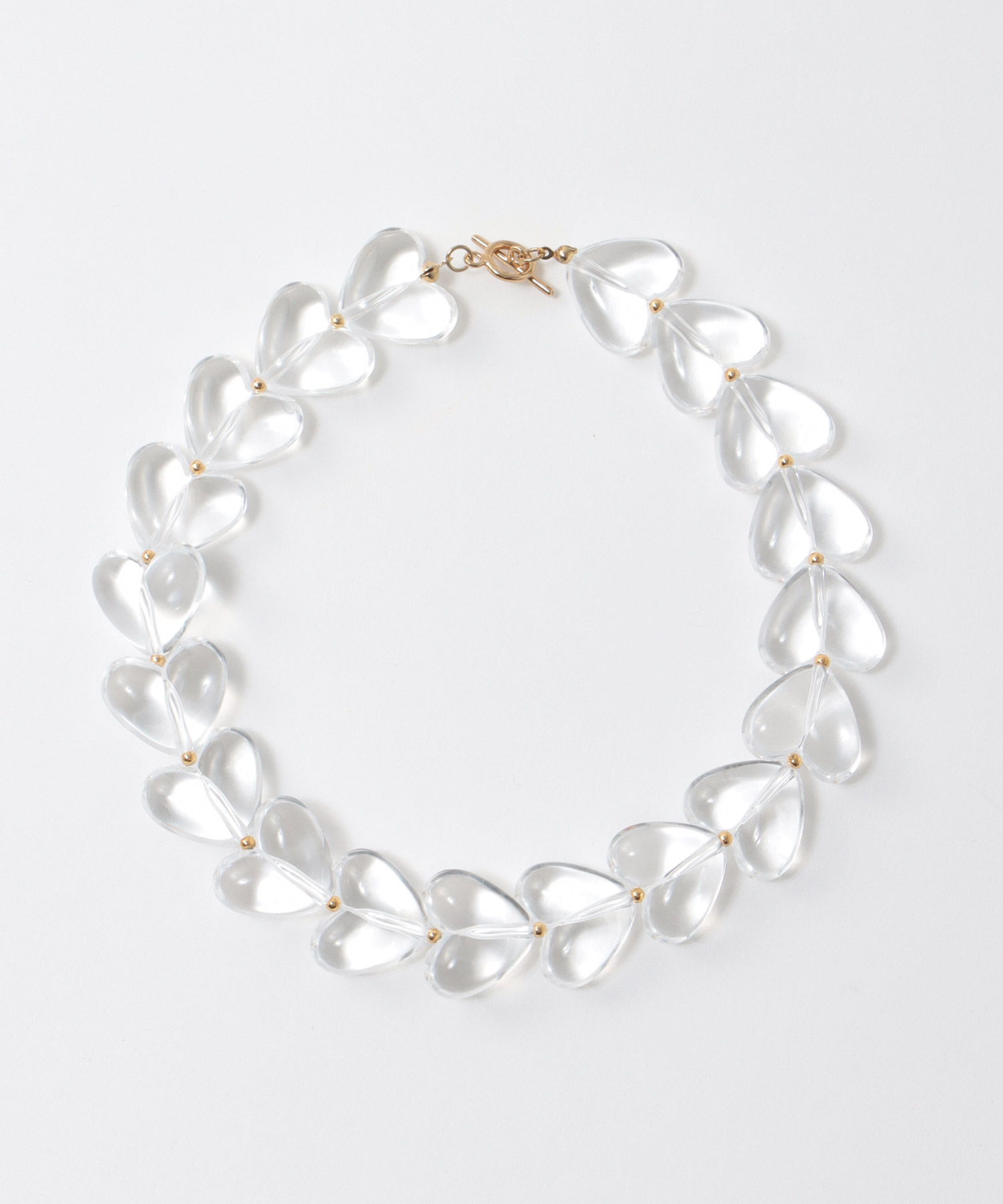 クリアアクリルハートネックレス