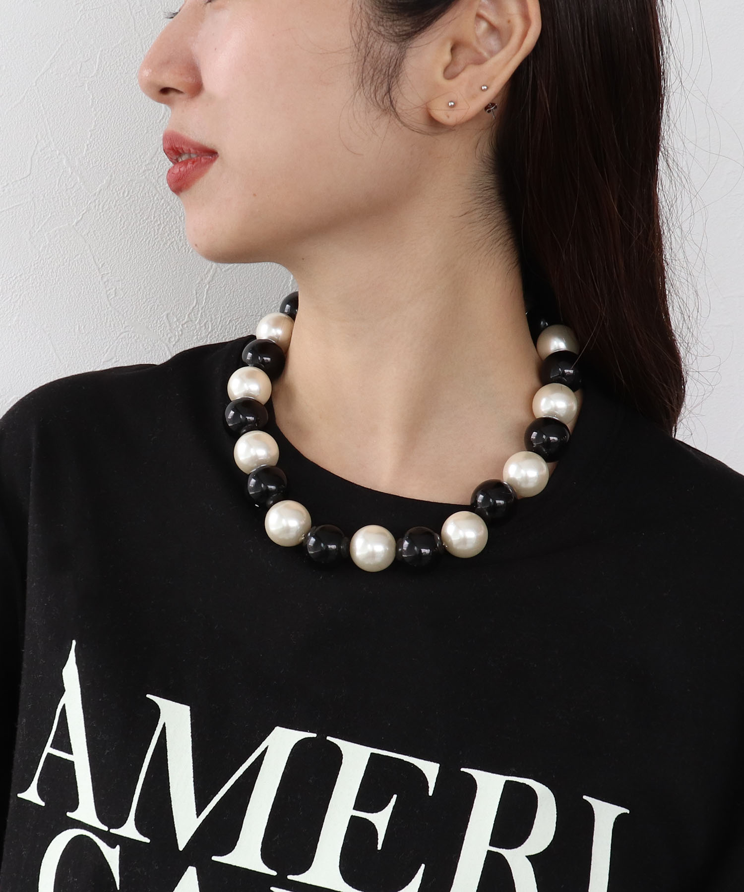 20mmモノトーンボールネックレス