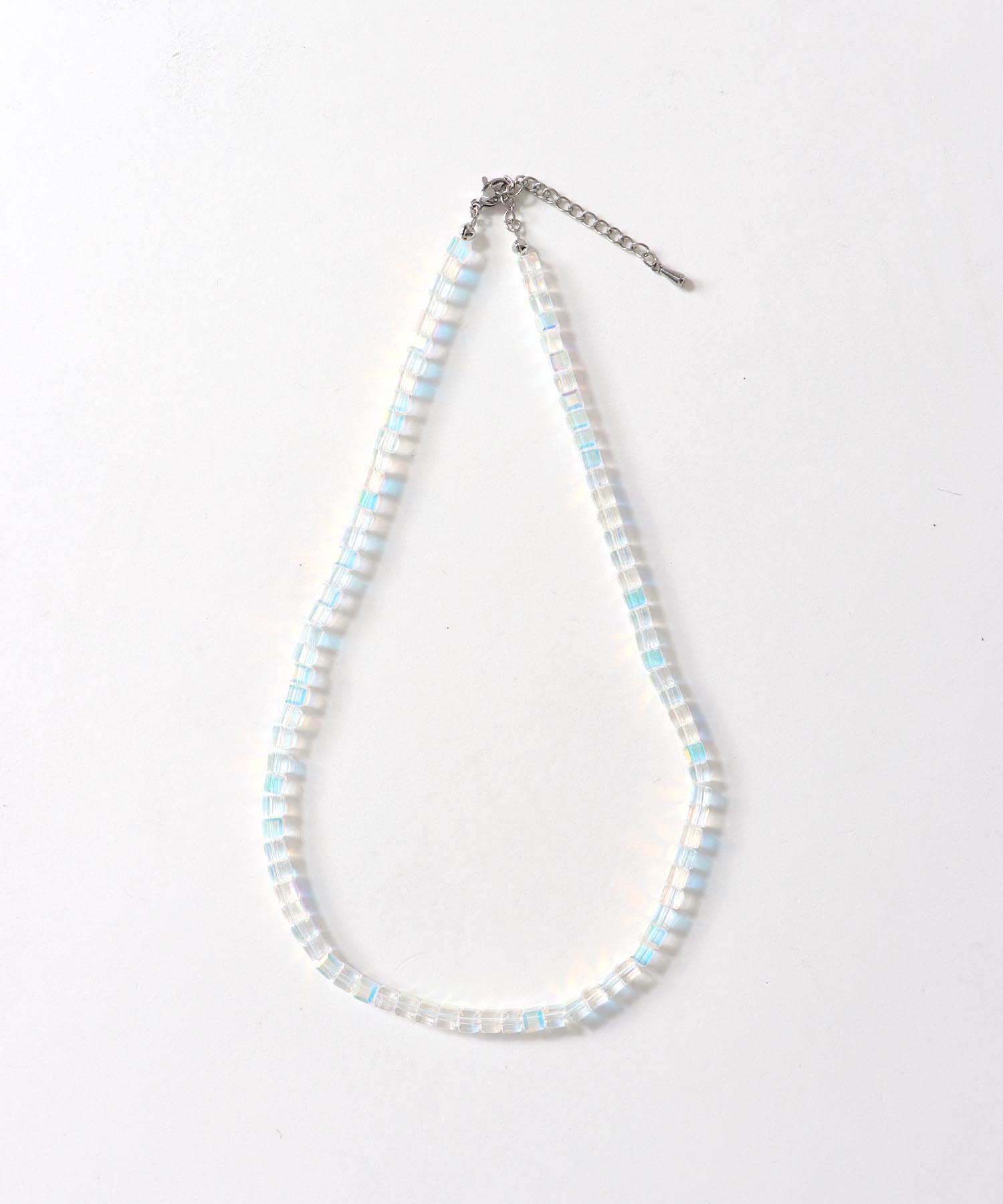 オーロラビーズステンレスネックレス