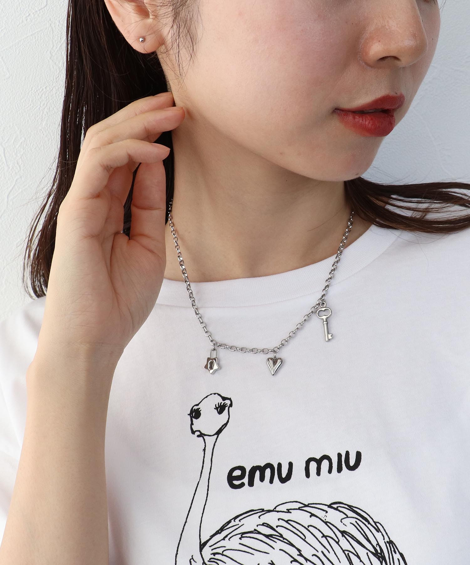 マルチパーツステンレスネックレス