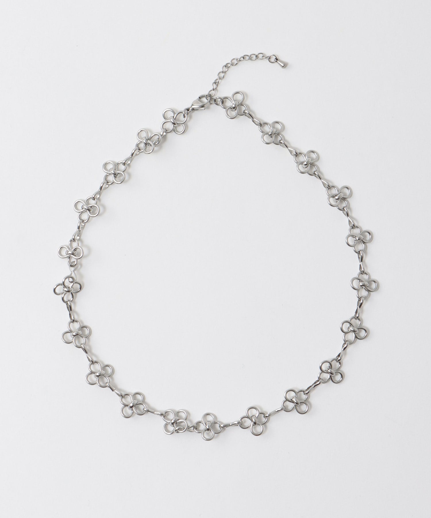 メタルフラワーステンレスネックレス